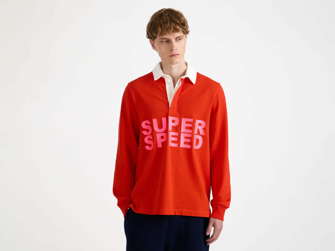 super speed rugby polo bright red 1 Model Detail 3