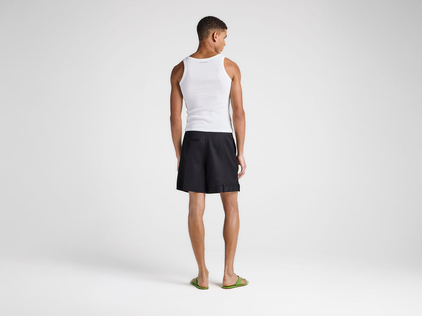 MENS RIB VEST IN WHITE