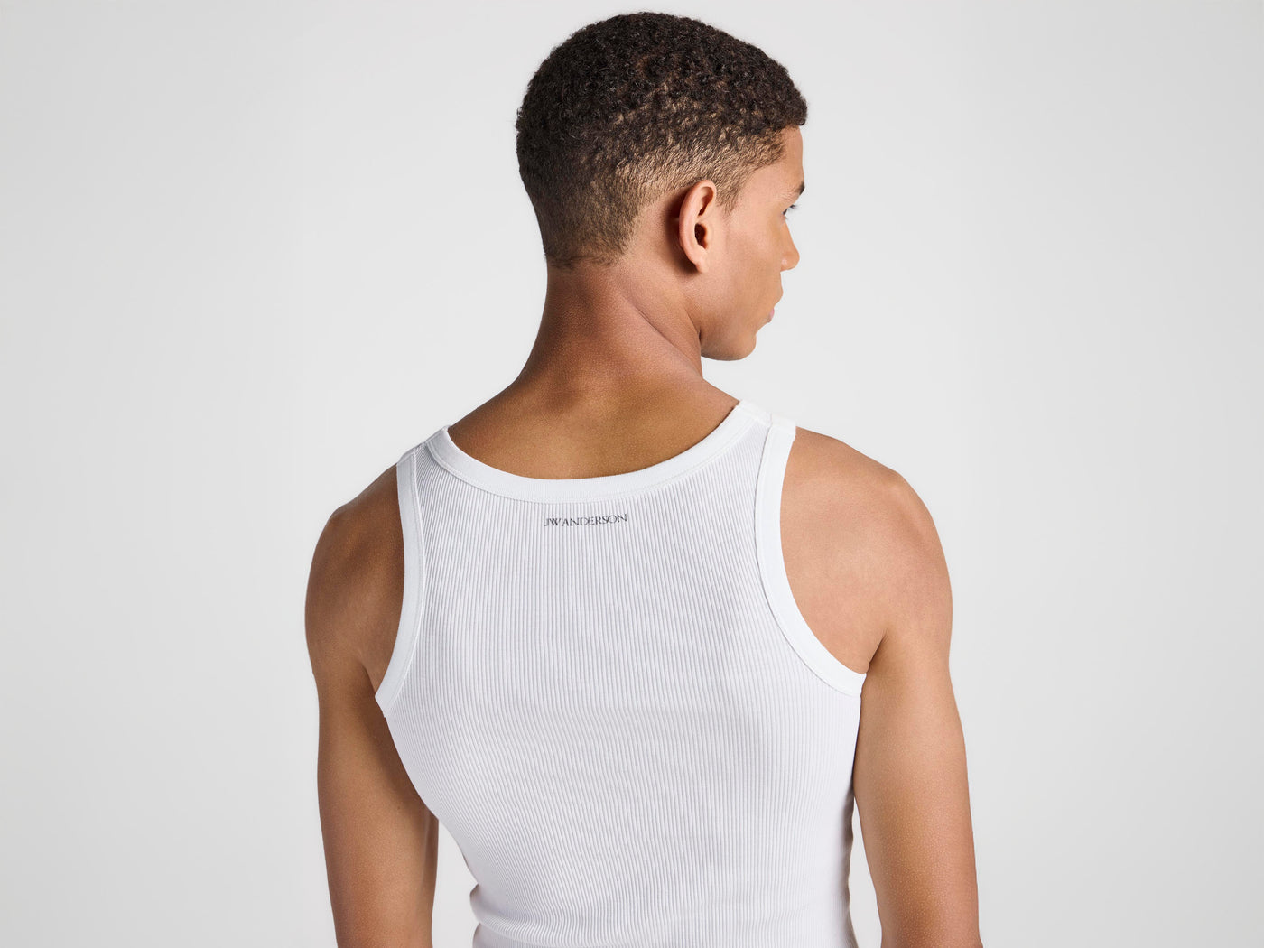 MENS RIB VEST IN WHITE