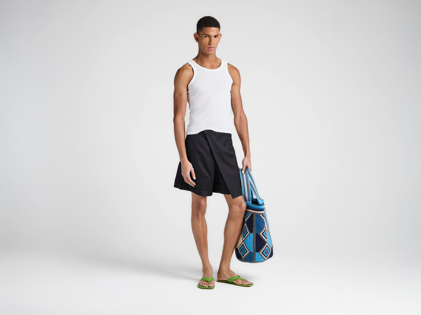 MENS RIB VEST IN WHITE