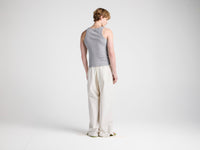 MENS RIB VEST IN MID GREY MELANGE