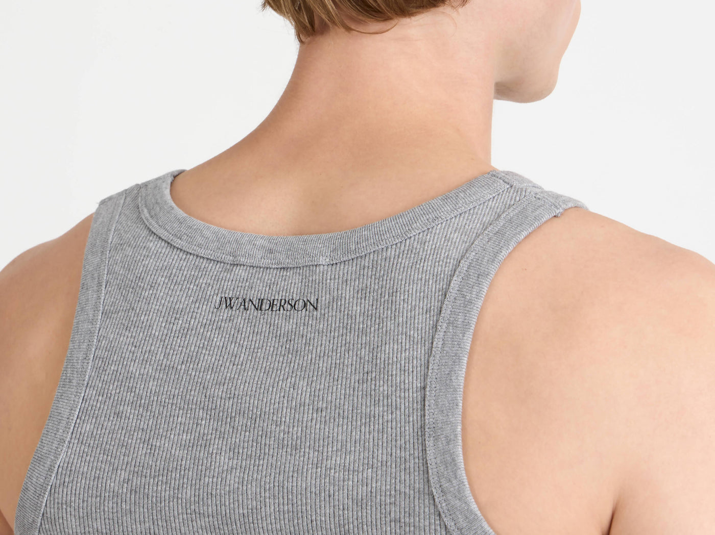 rib vest mid grey melange Model Detail 4