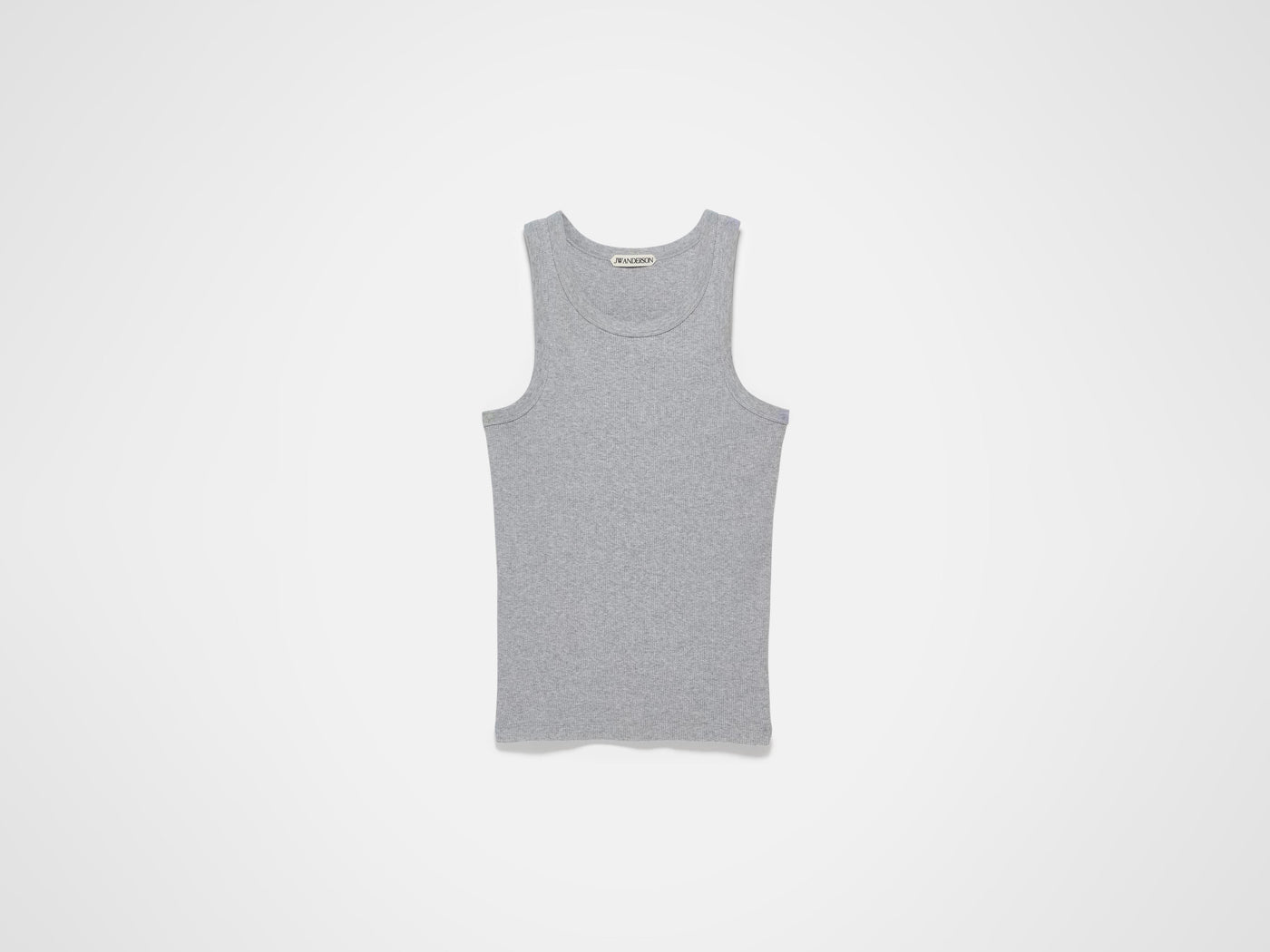 MENS RIB VEST IN MID GREY MELANGE