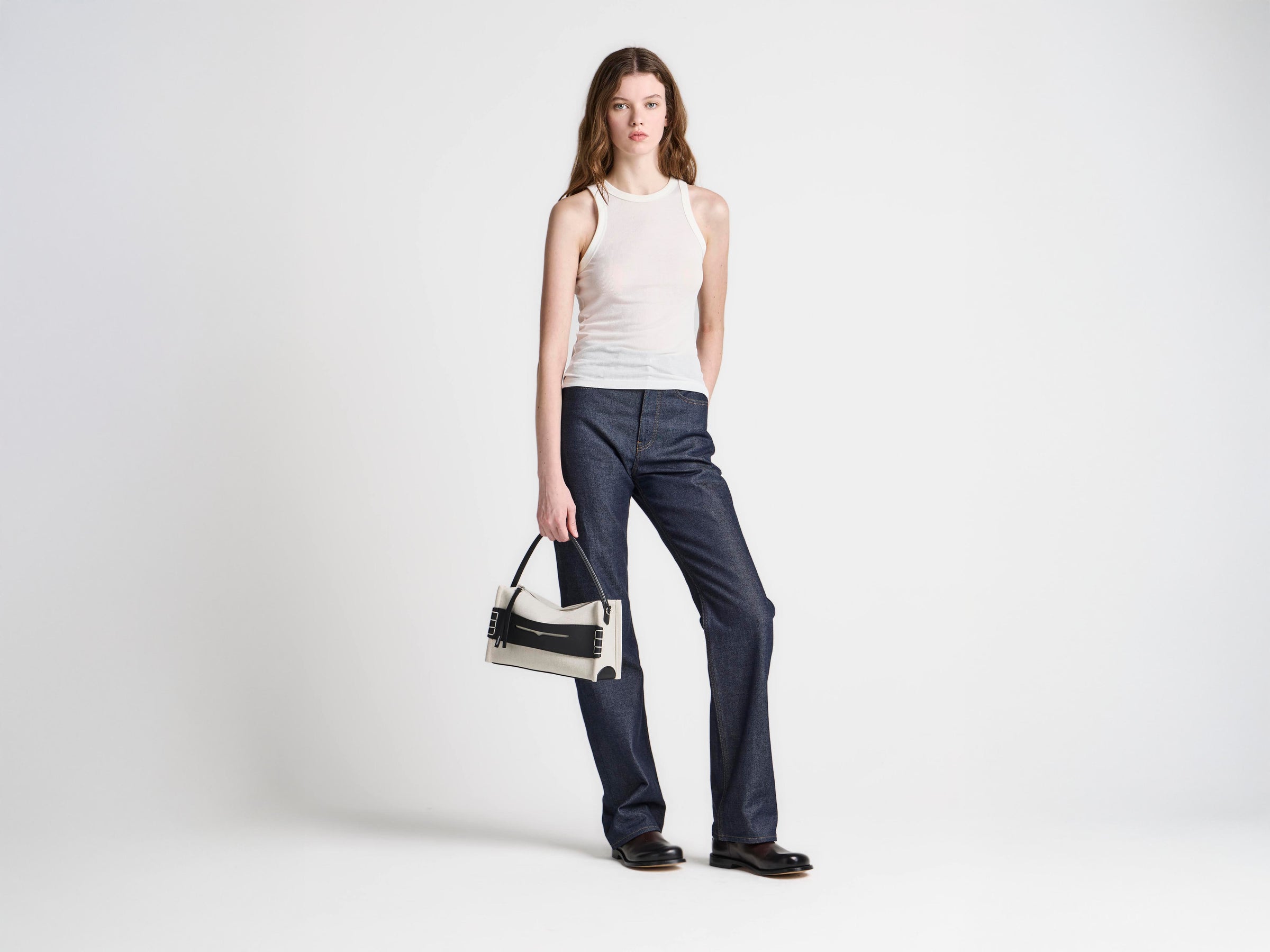 WOMENS SHEER CAMI VEST TOP IN OFF-WHITE