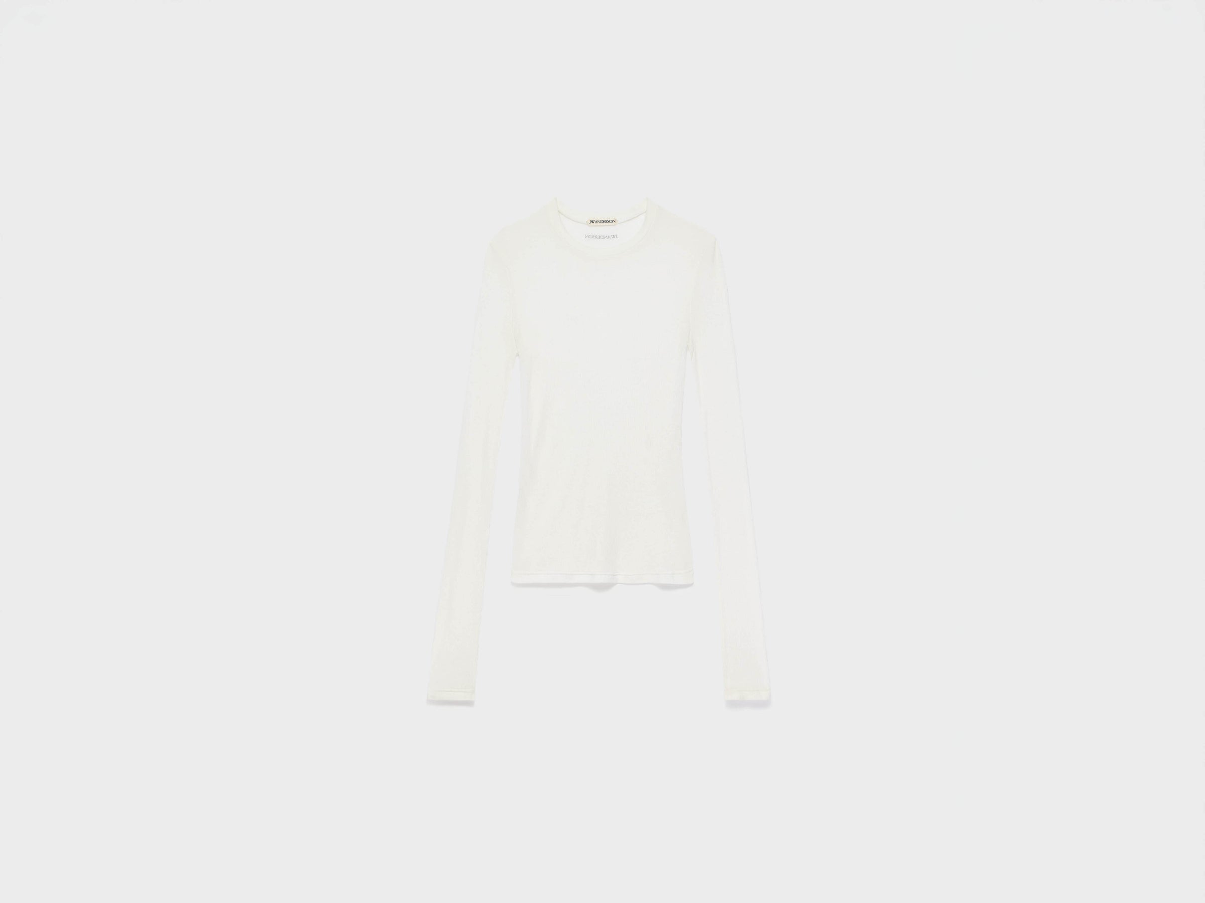 WOMENS LONG SLEEVE CREW NECKLINE TOP IN OFF-WHITE
