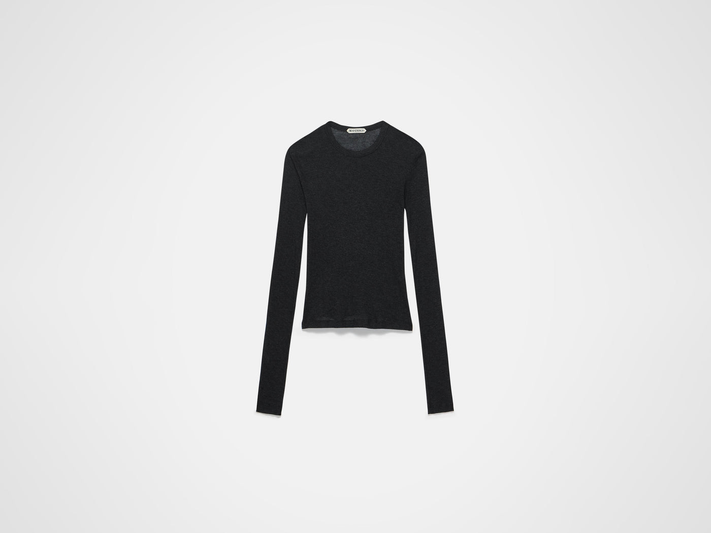 longsleeve crew neck charcoal melange Product Front 6