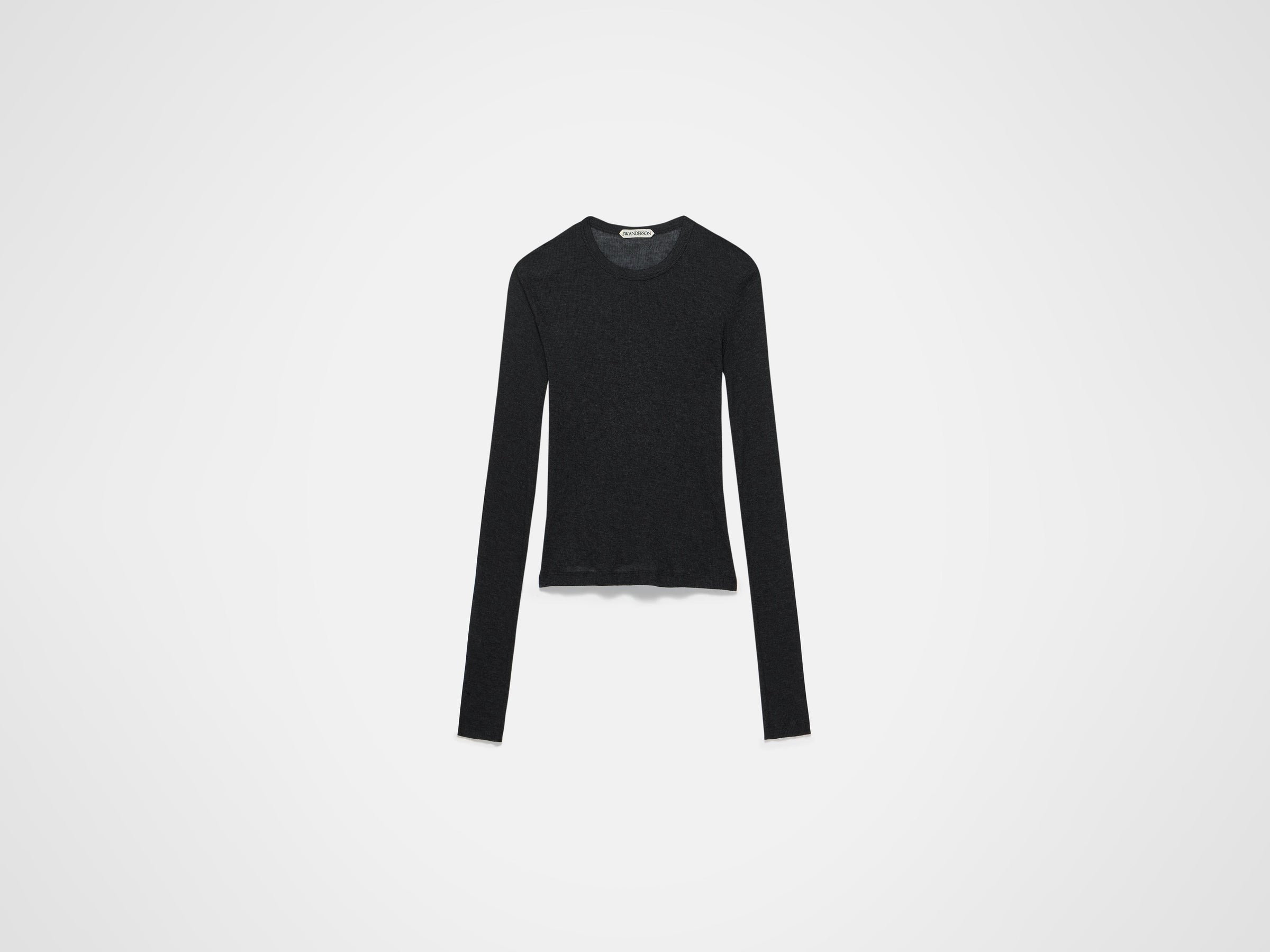 longsleeve crew neck charcoal melange Product Front 6