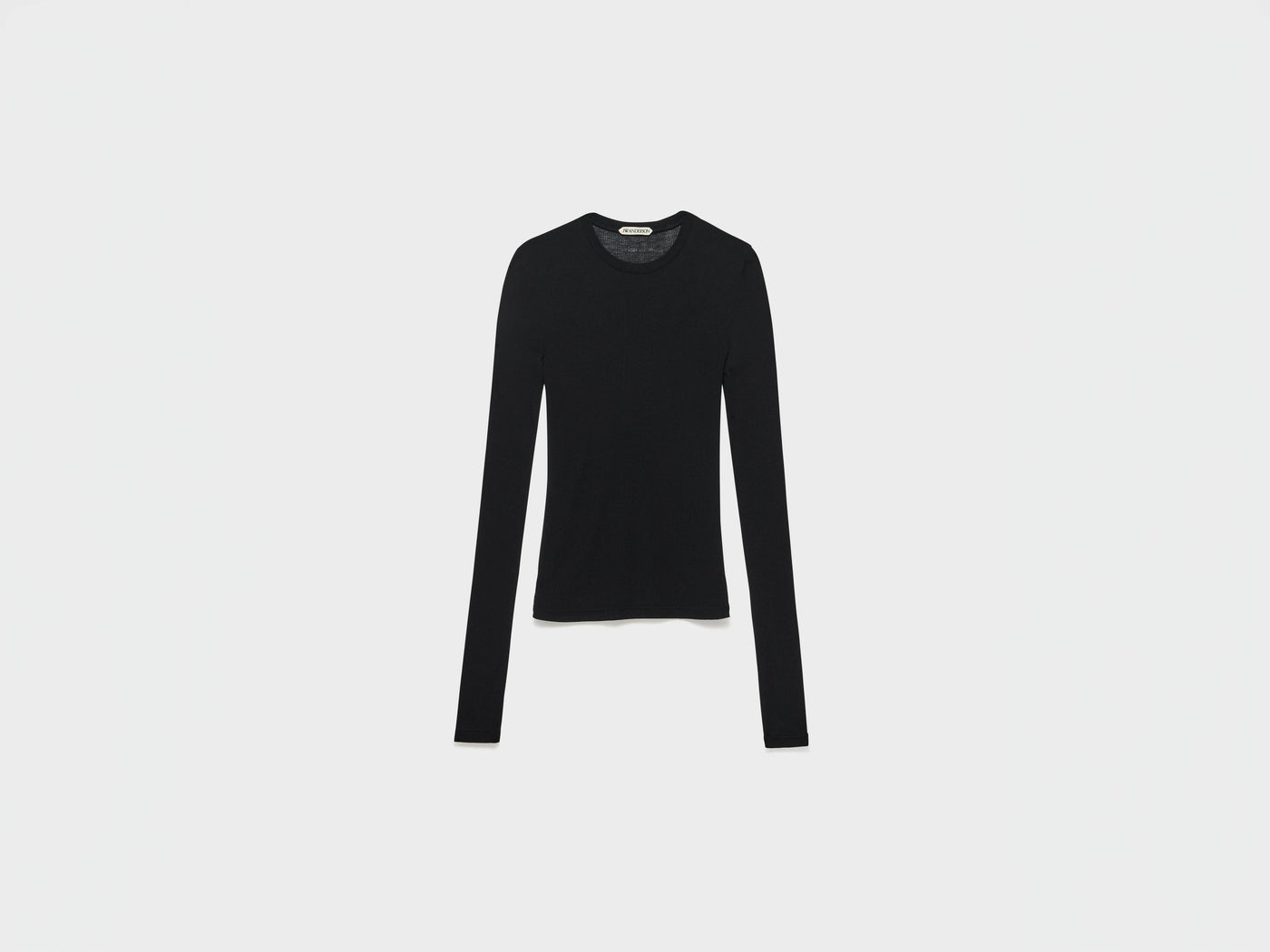 WOMENS LONG SLEEVE CREW NECKLINE TOP IN BLACK