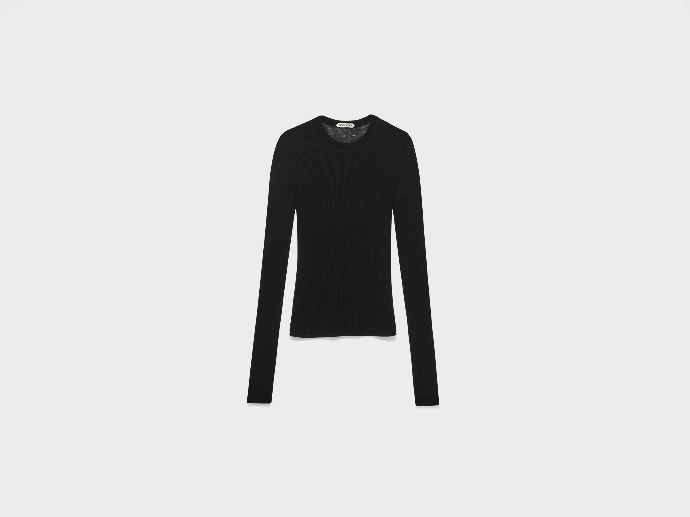 WOMENS LONG SLEEVE CREW NECKLINE TOP IN BLACK