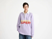 'SUPER SUPER' RUGBY POLO TOP IN PURPLE