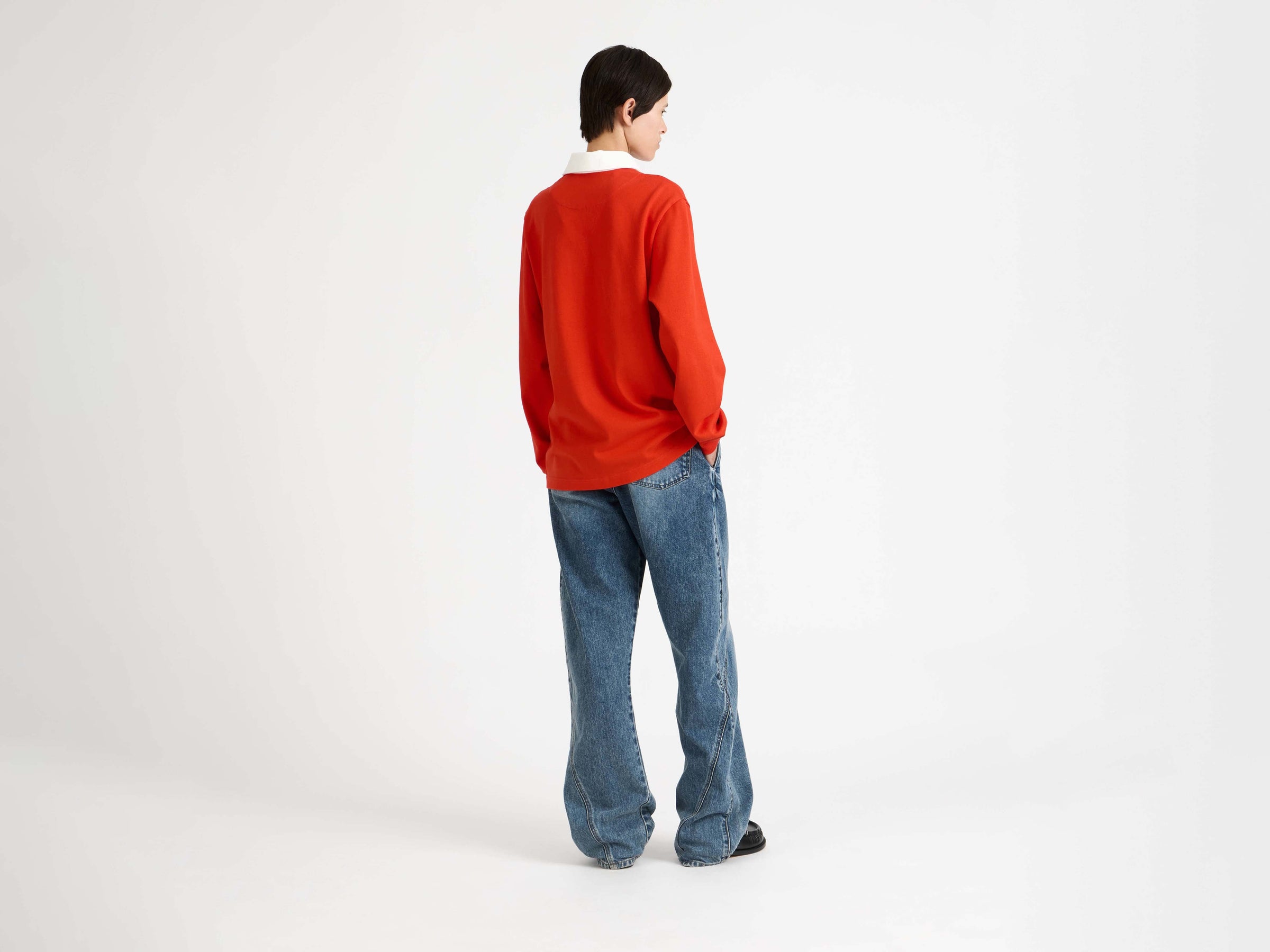 'SUPER SPEED' RUGBY POLO TOP IN BRIGHT RED