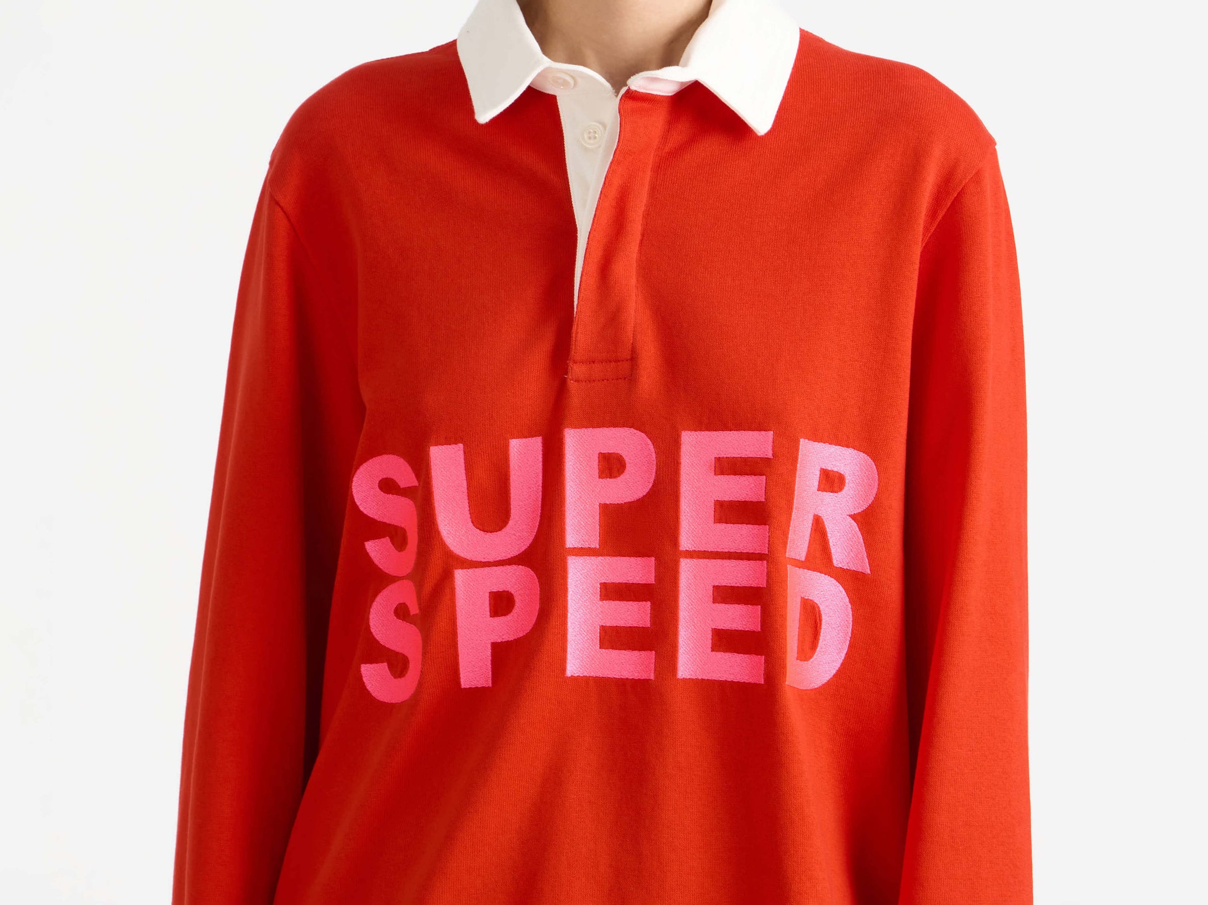 super speed rugby polo bright red Model Detail 3