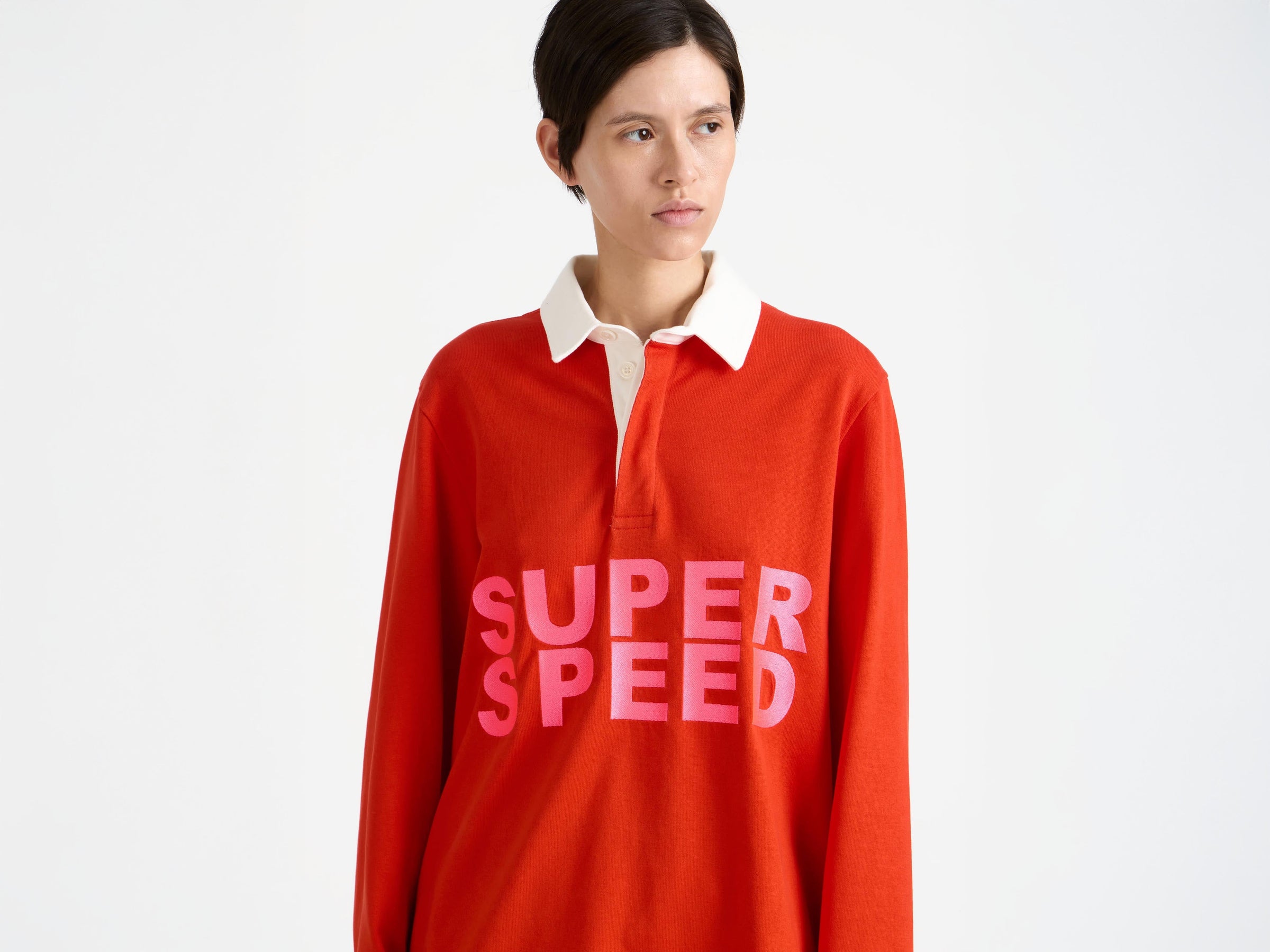 super speed rugby polo bright red Model Detail 4