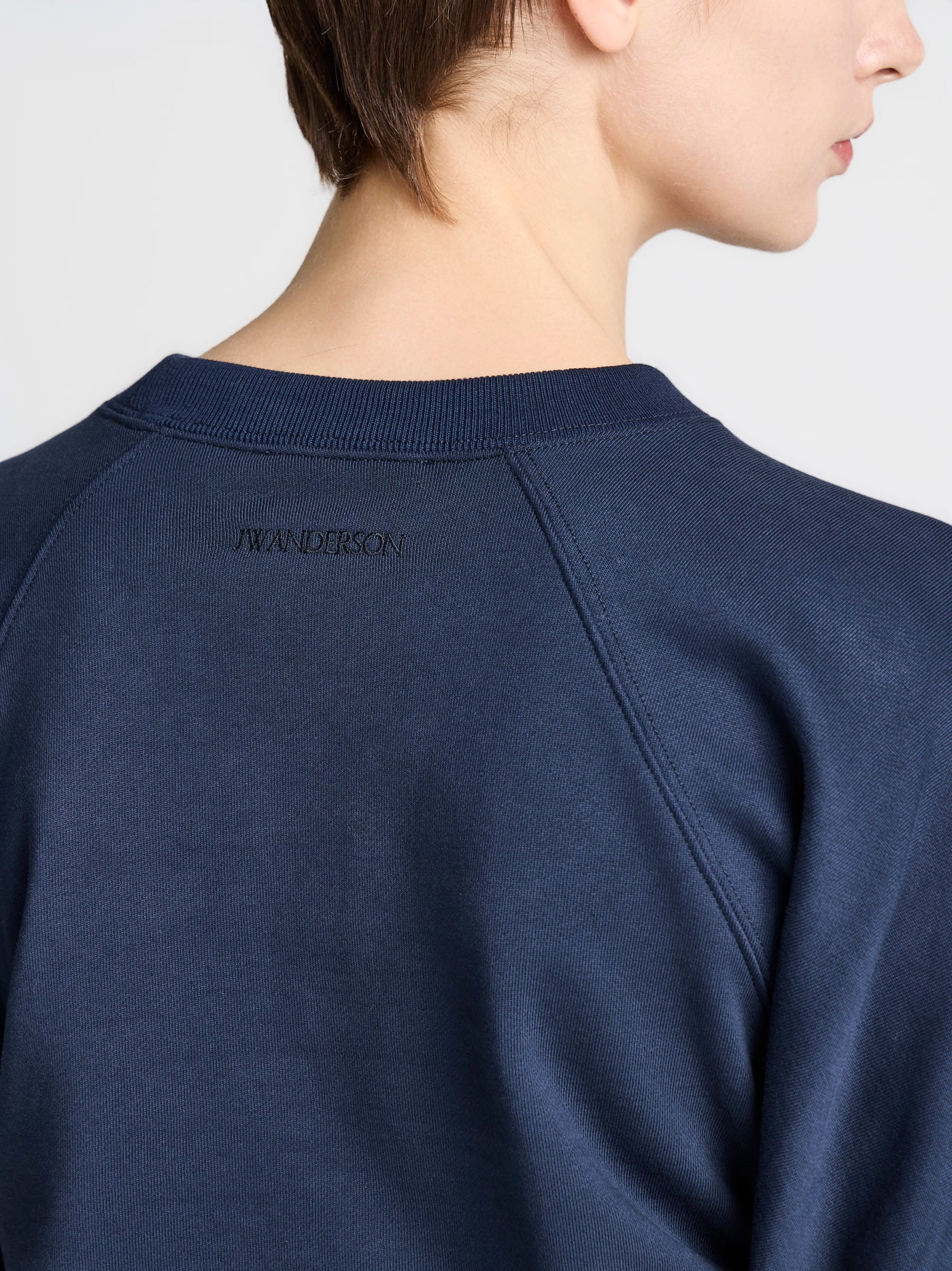 WOMENS RUCHED SLEEVE SWEATSHIRT IN NAVY