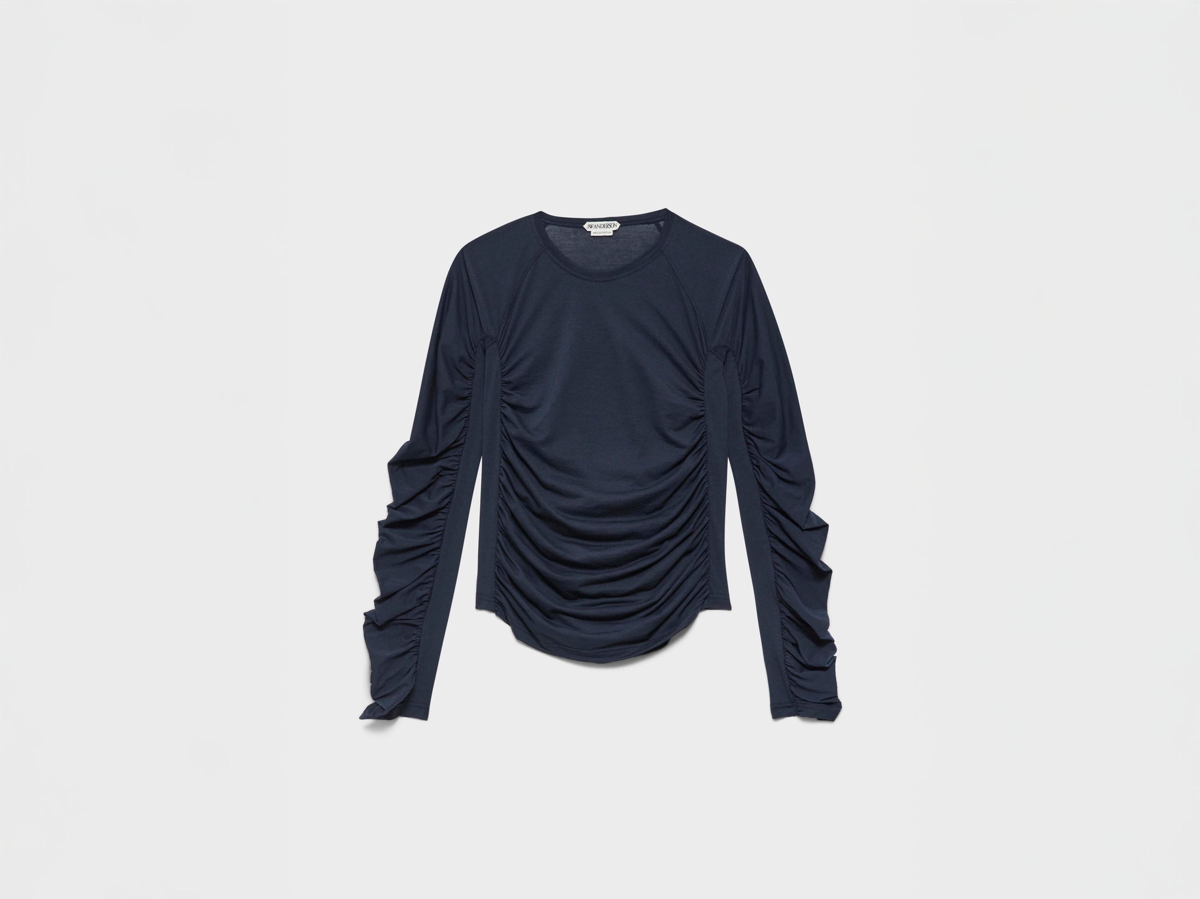 WOMENS RUCHED JERSEY TOP IN NAVY