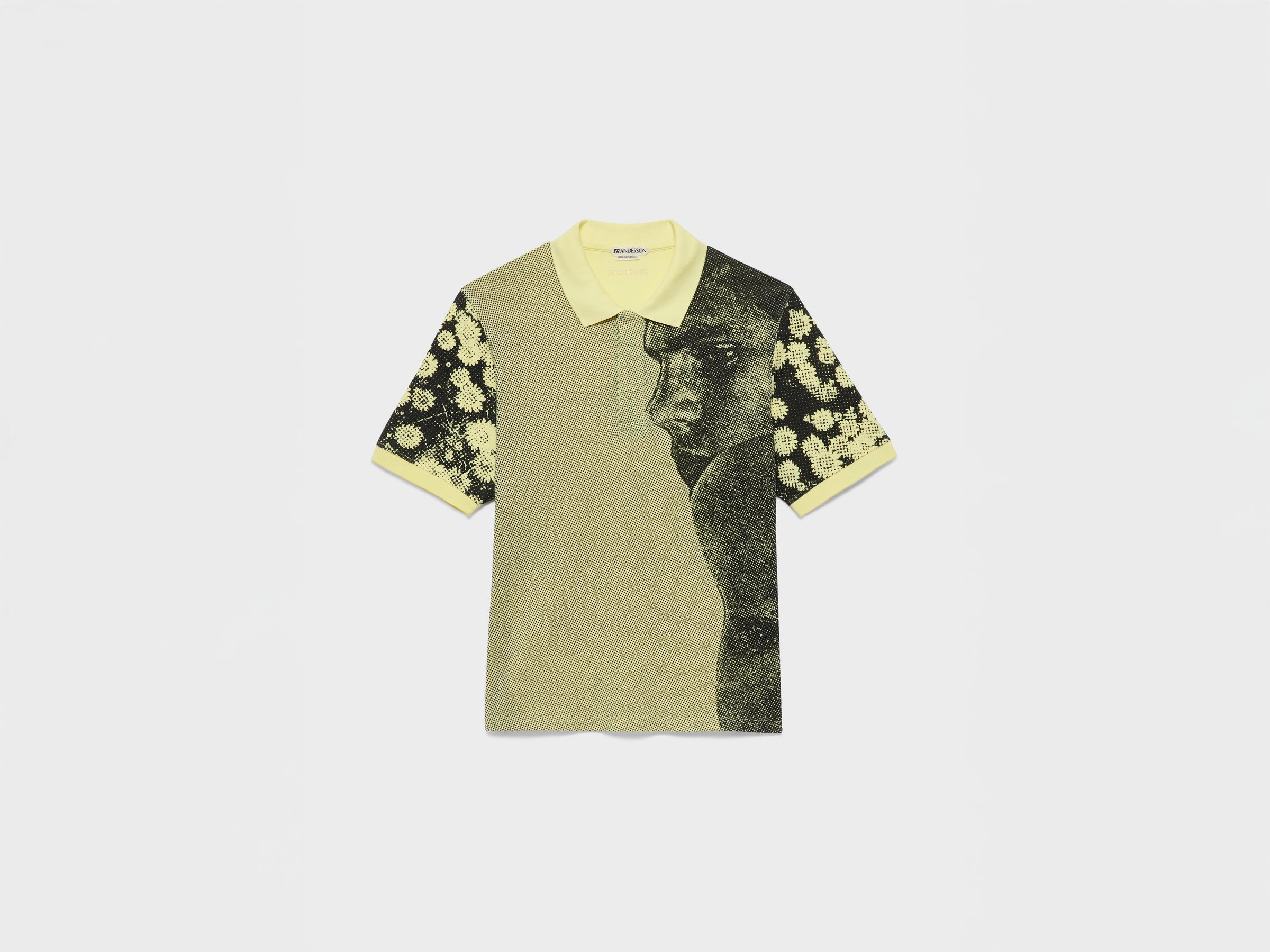 MENS 'MAN WITH DAISIES' SHORT SLEEVED POLO IN PALE YELLOW