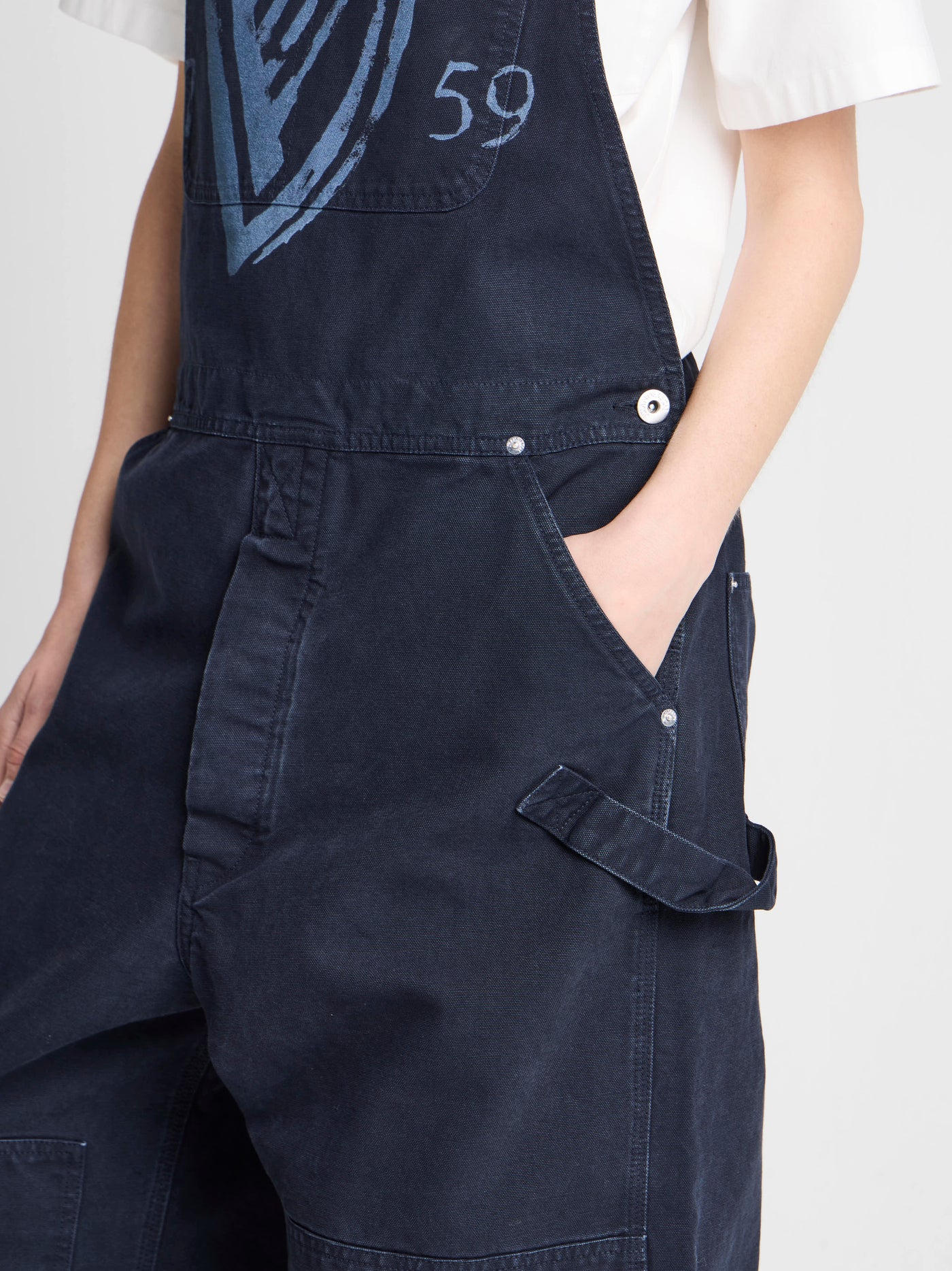 Unisex JW ANDERSON X GUINNESS COTTON WORKWEAR DUNGAREES IN INDIGO