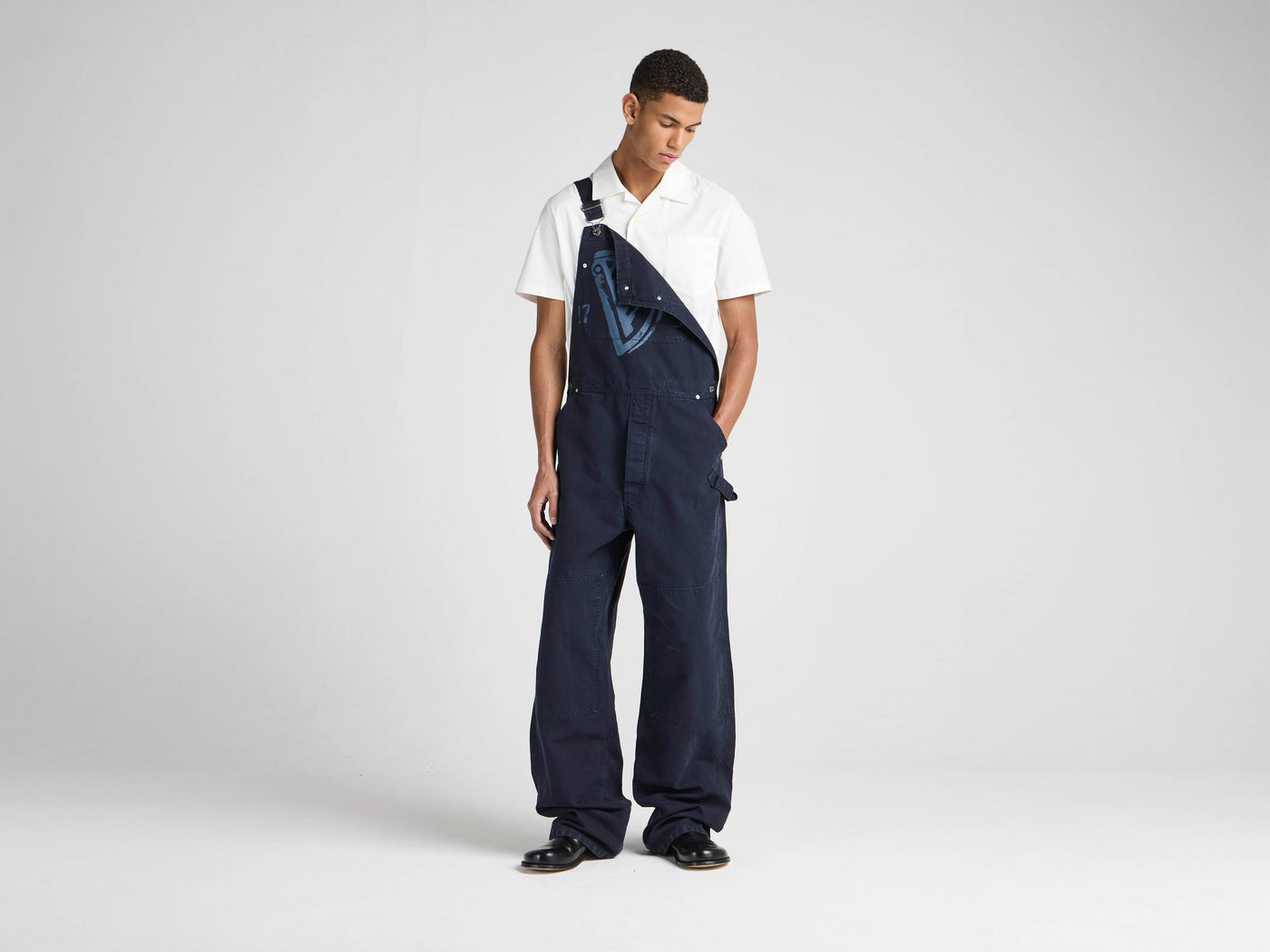Unisex JW ANDERSON X GUINNESS COTTON WORKWEAR DUNGAREES IN INDIGO
