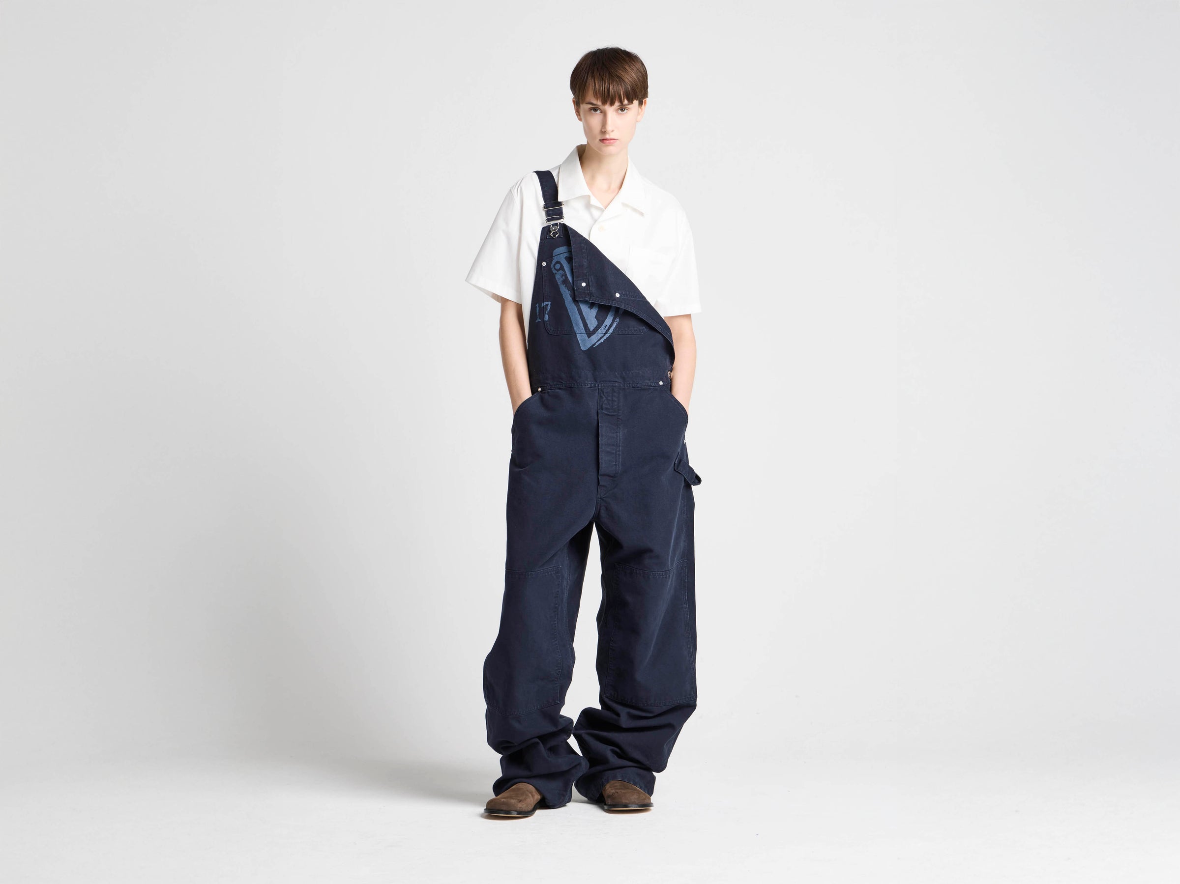 Unisex JW ANDERSON X GUINNESS COTTON WORKWEAR DUNGAREES IN INDIGO