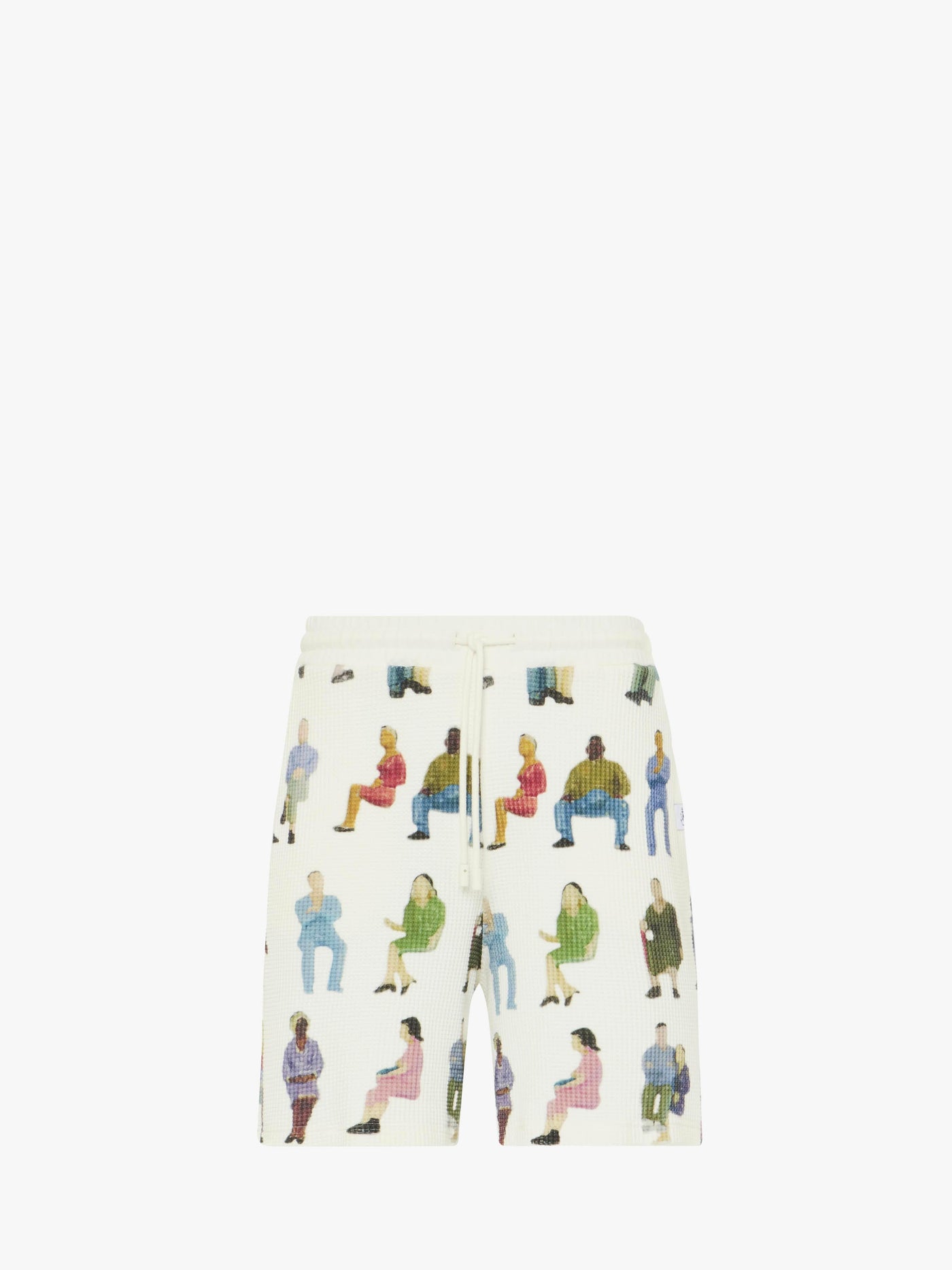 CL_PRINTED WAFFLE SHORTS - WHITE_JR0054PG1737