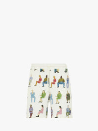 CL_PRINTED WAFFLE SHORTS - WHITE_JR0054PG1737