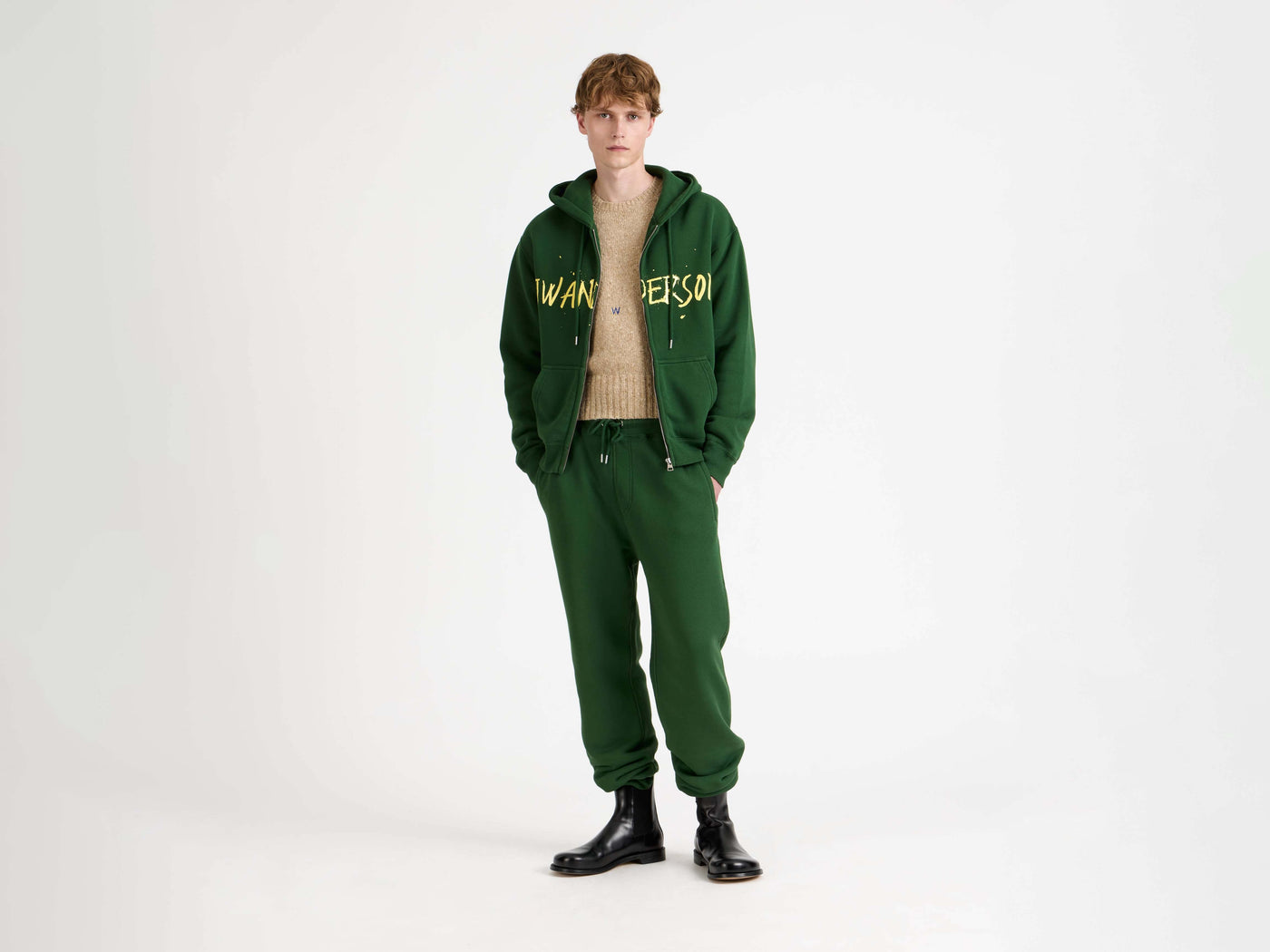 cuffed sweatpants green Model Detail 5