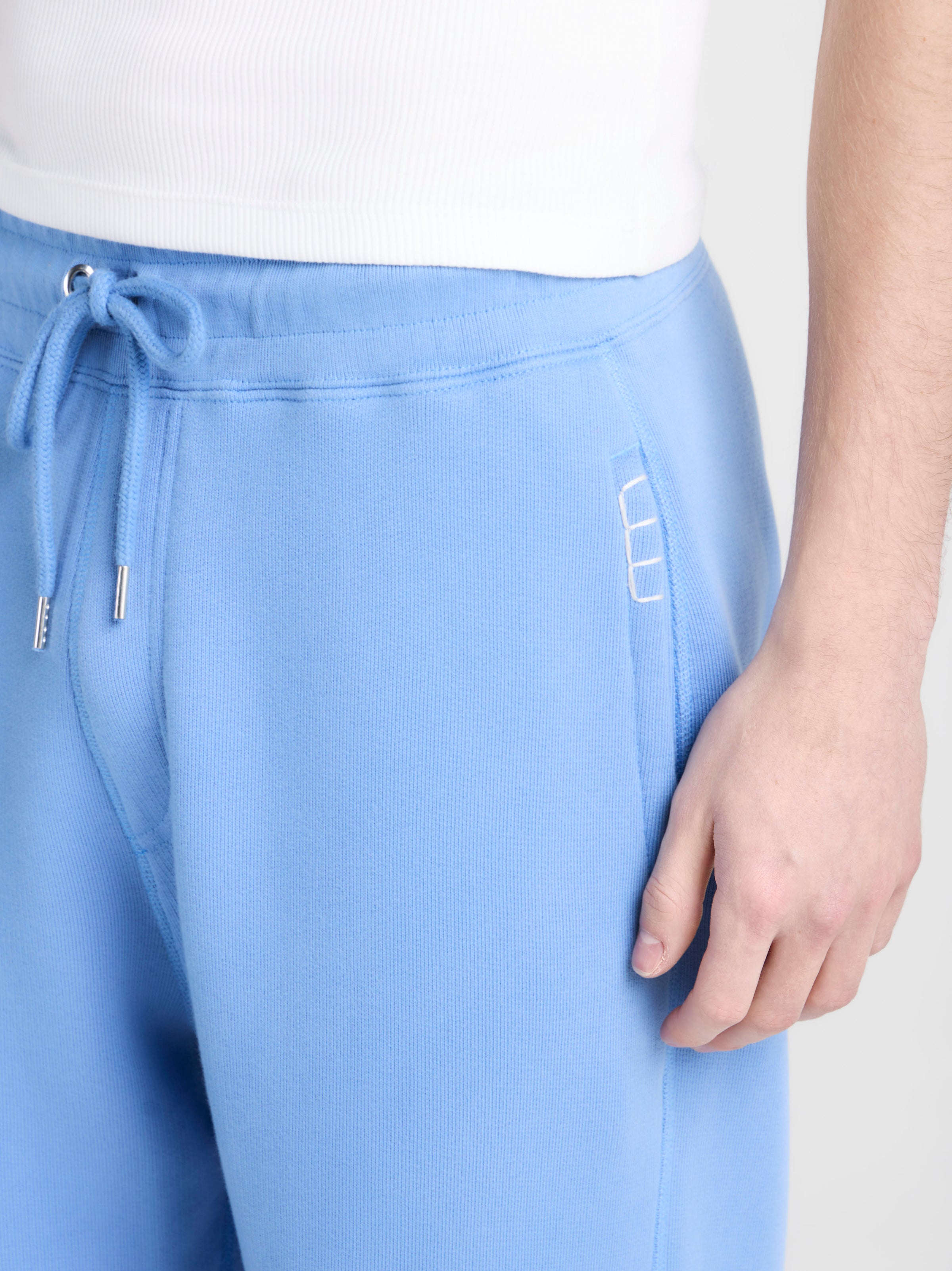 MENS CUFFED SWEATPANTS IN WASHED BLUE