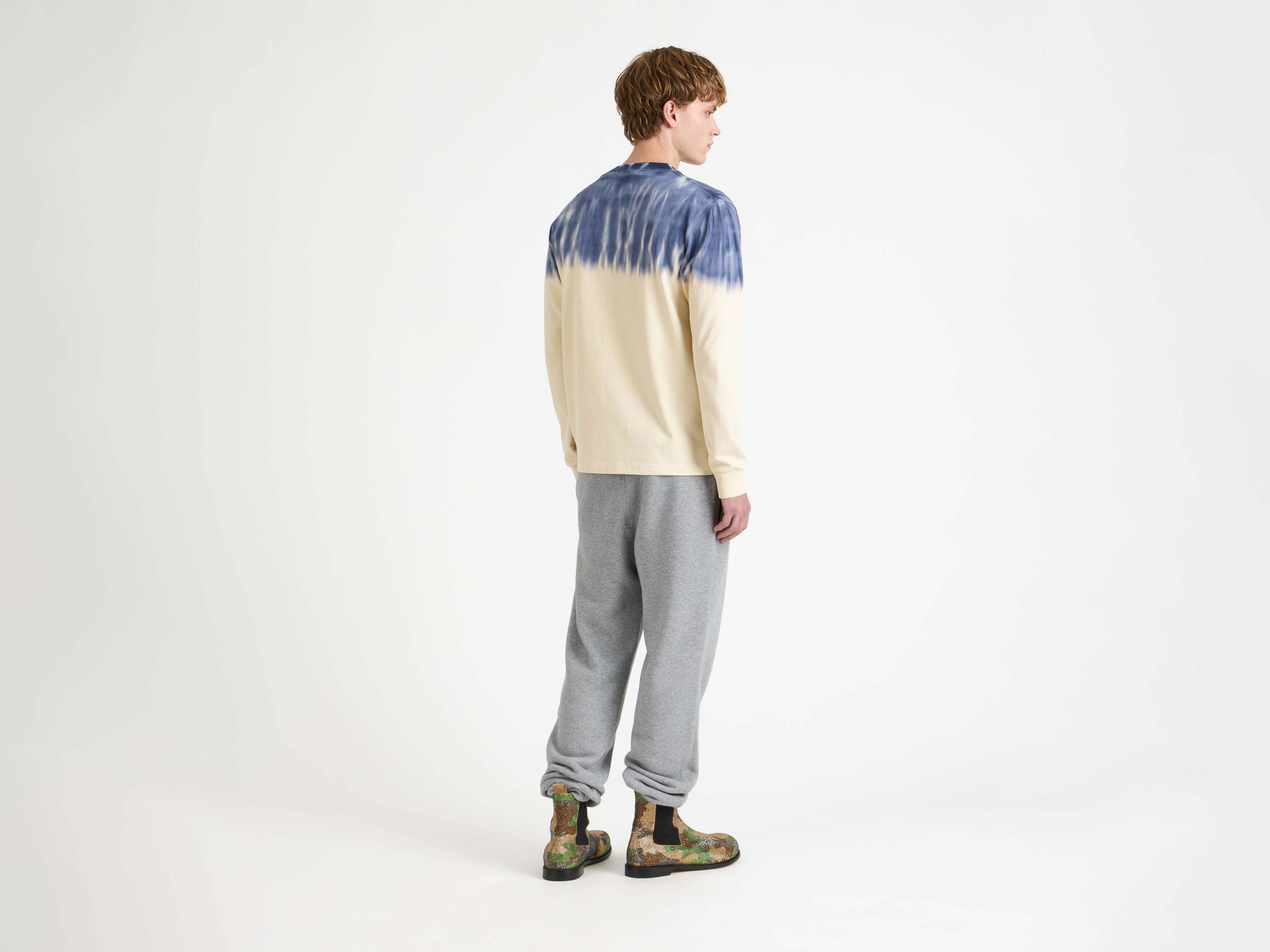 cuffed sweatpants mid grey melange Model Back 4
