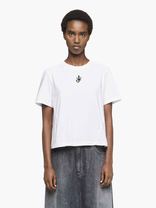 ANCHOR LOGO CROPPED PANELLED T-SHIRT