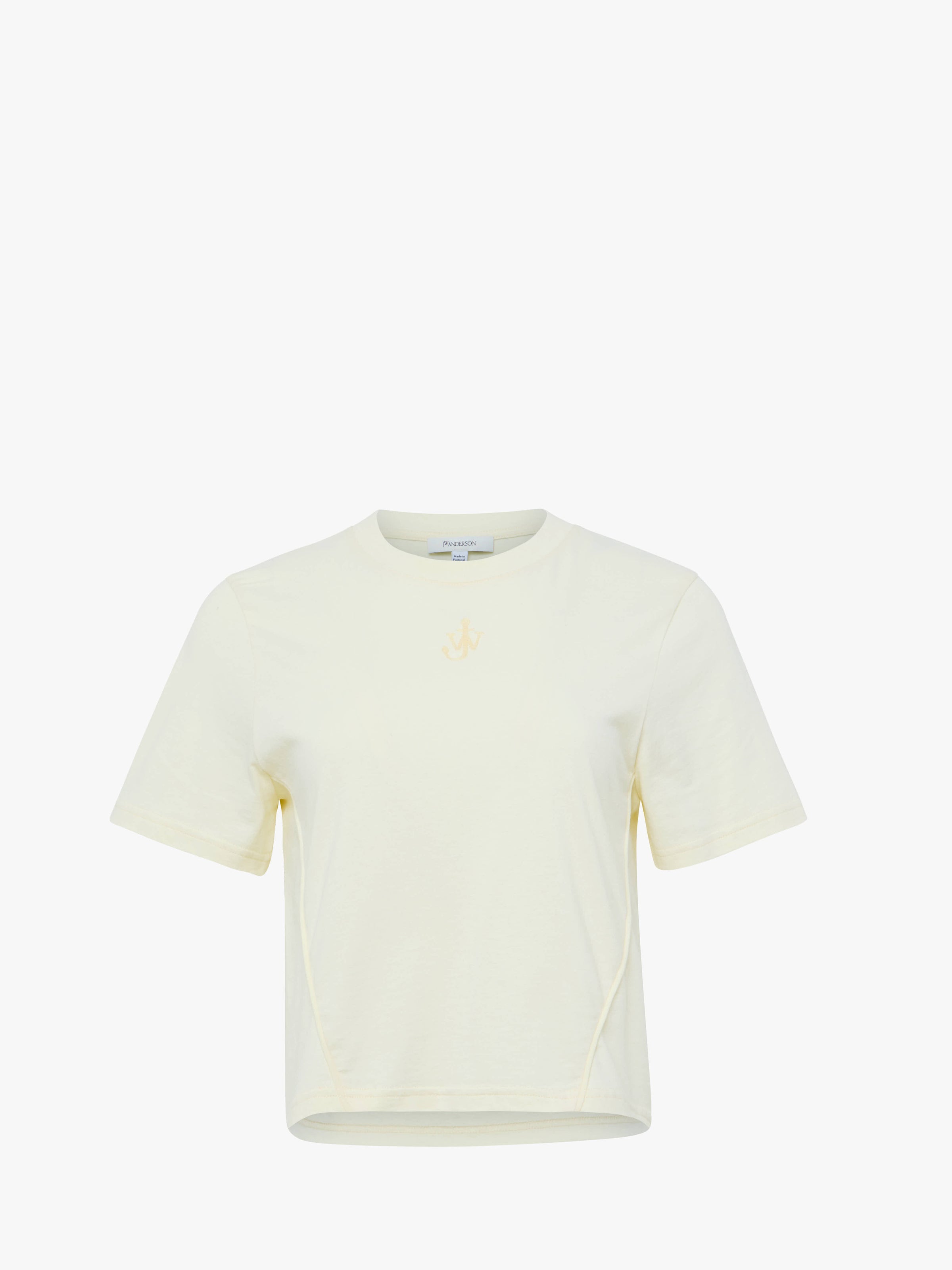 CL_ANCHOR EMBROIDERY PANELLED CROPPED T-SHIRT - LIGHT GREY MELANGE/SKY BLUE_JT0259PG1715