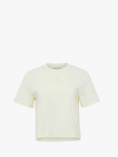 【送料&関税込】J.W. Anderson White Cotton T-shirt PANELLED CROPPED T-SHIRT WITH ANCHOR EMBROIDERY – JW Anderson