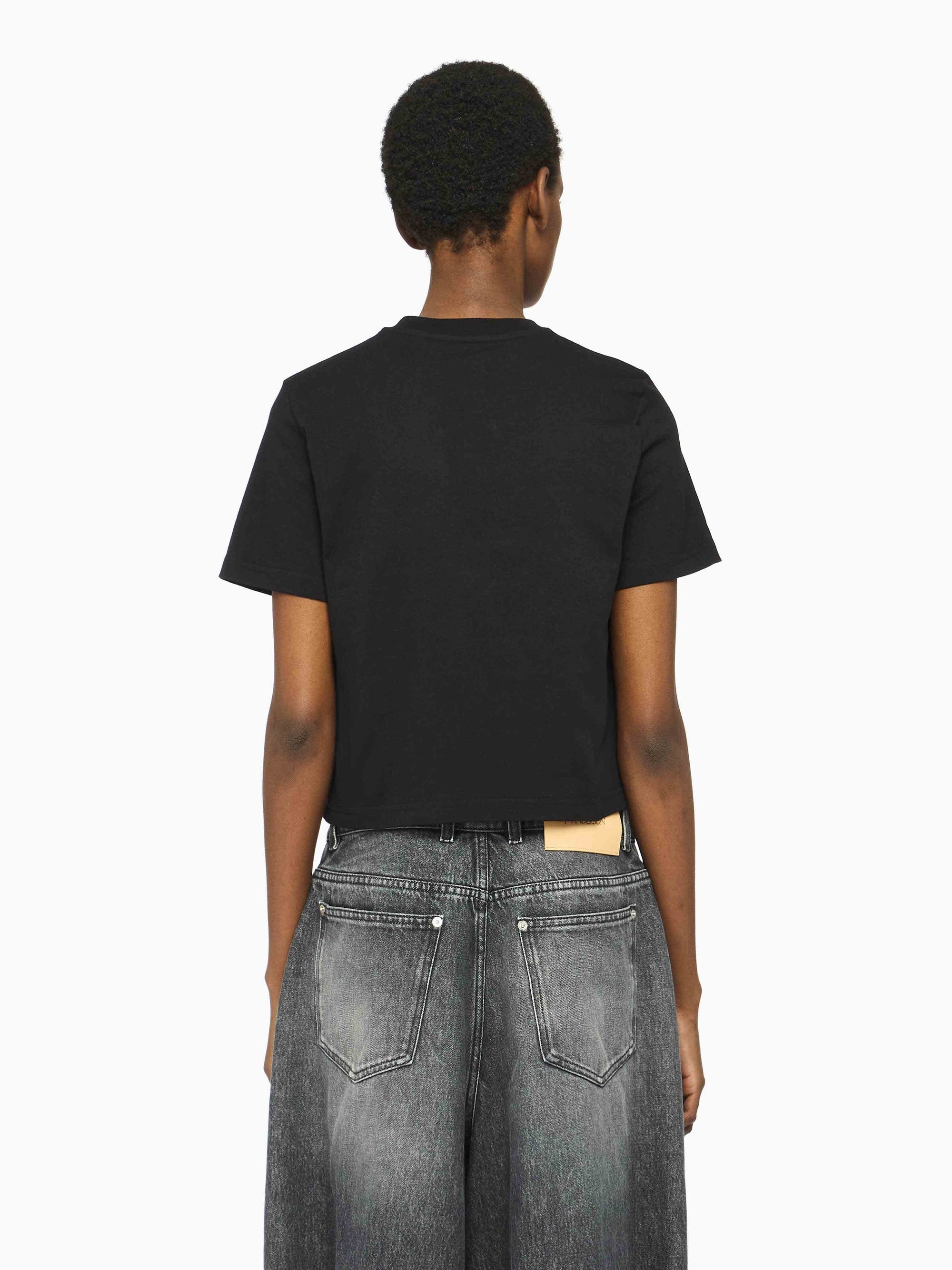 ANCHOR LOGO CROPPED PANELLED T-SHIRT