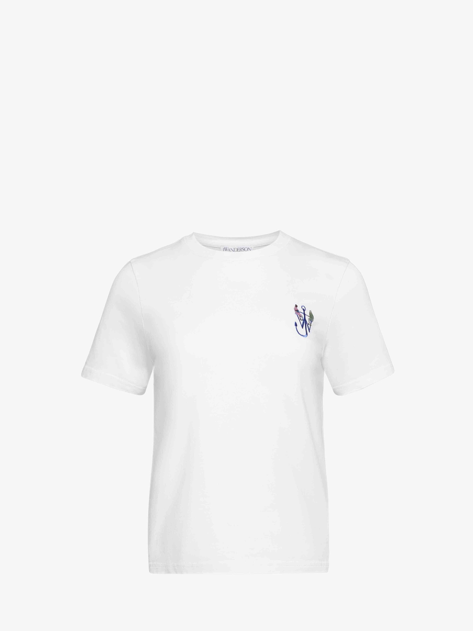 PRINTED T-SHIRT WITH ANCHOR EMBROIDERY