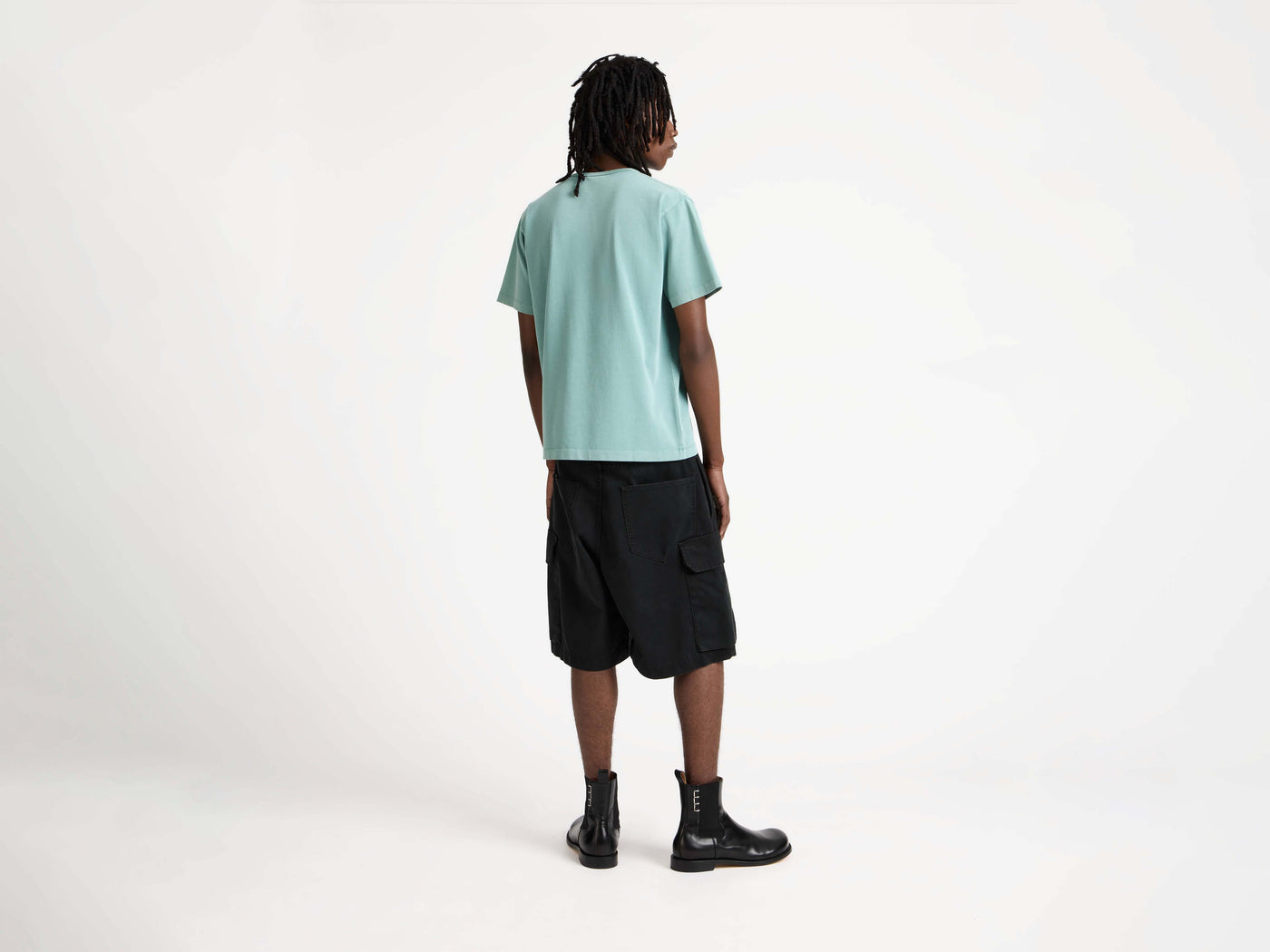 MENS RIBBON ANCHOR T-SHIRT IN WASHED TEAL