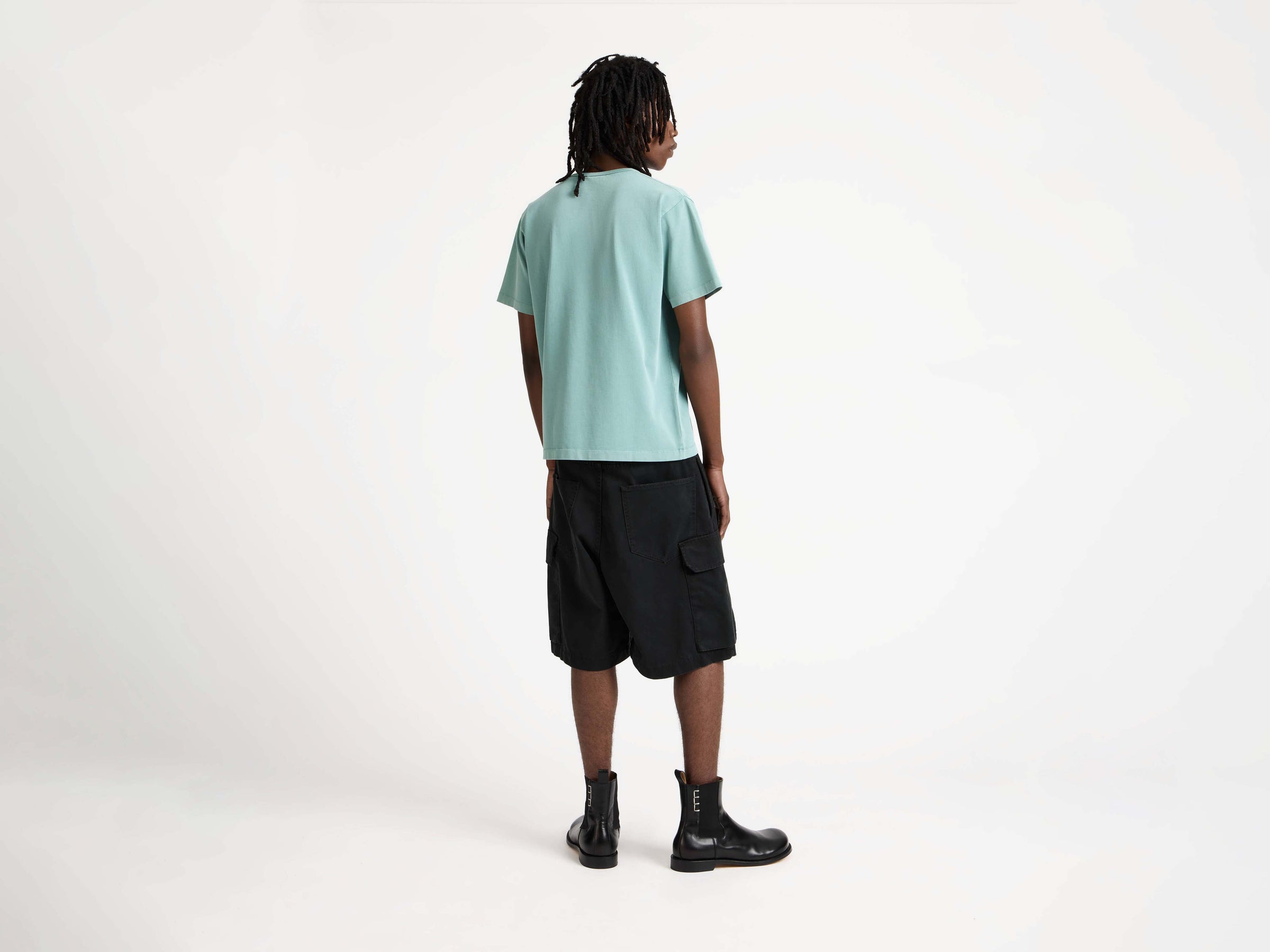 MENS RIBBON ANCHOR T-SHIRT IN WASHED TEAL