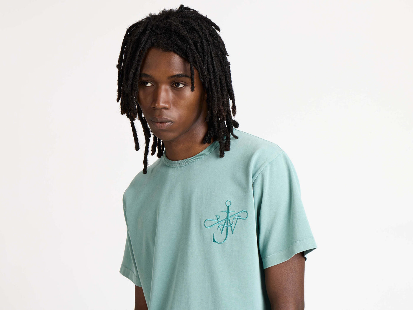 MENS RIBBON ANCHOR T-SHIRT IN WASHED TEAL