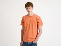 ribbon anchor t shirt washed orange Model Front 1
