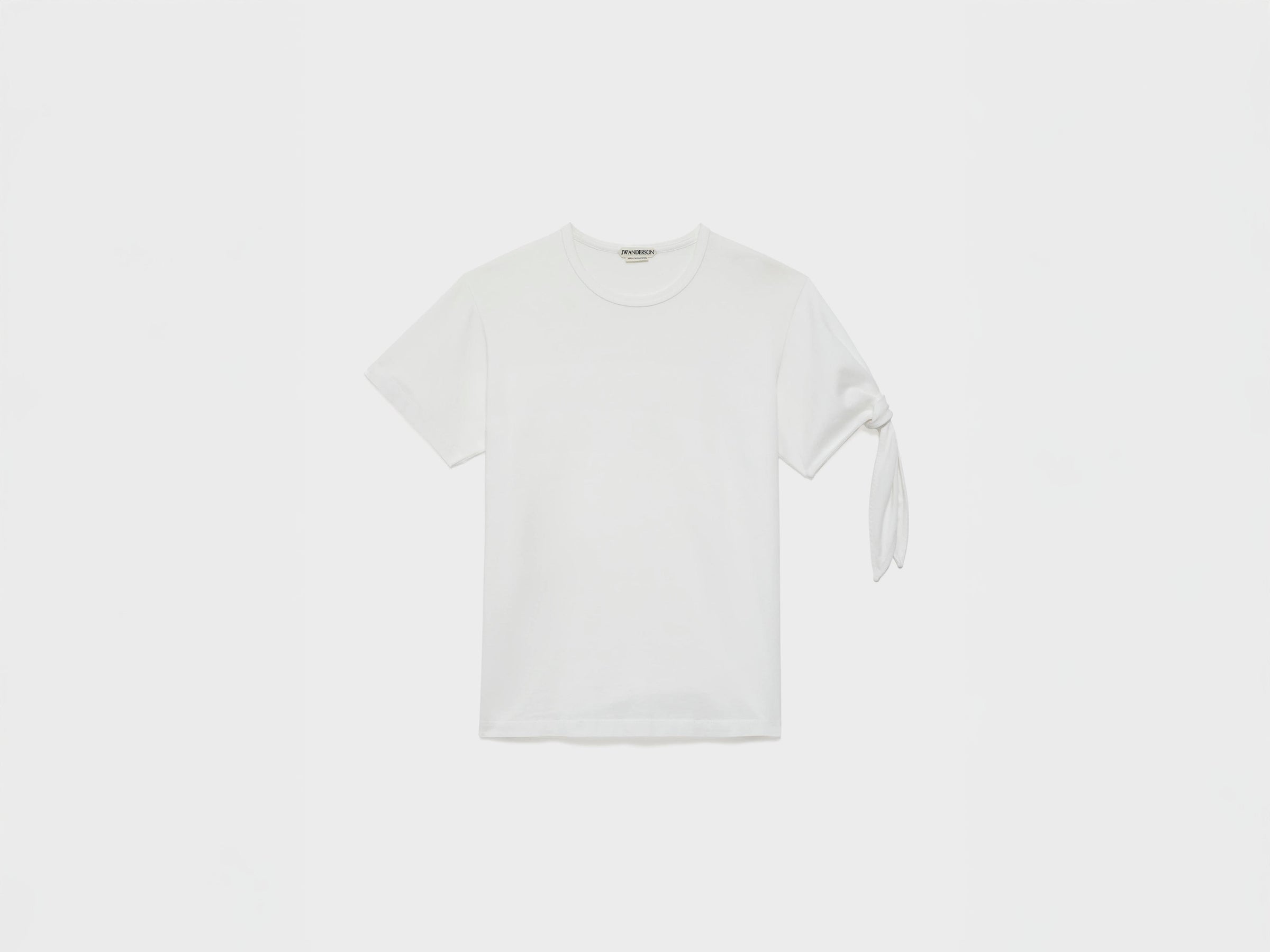 MENS KNOTTED SLEEVE T-SHIRT IN WHITE