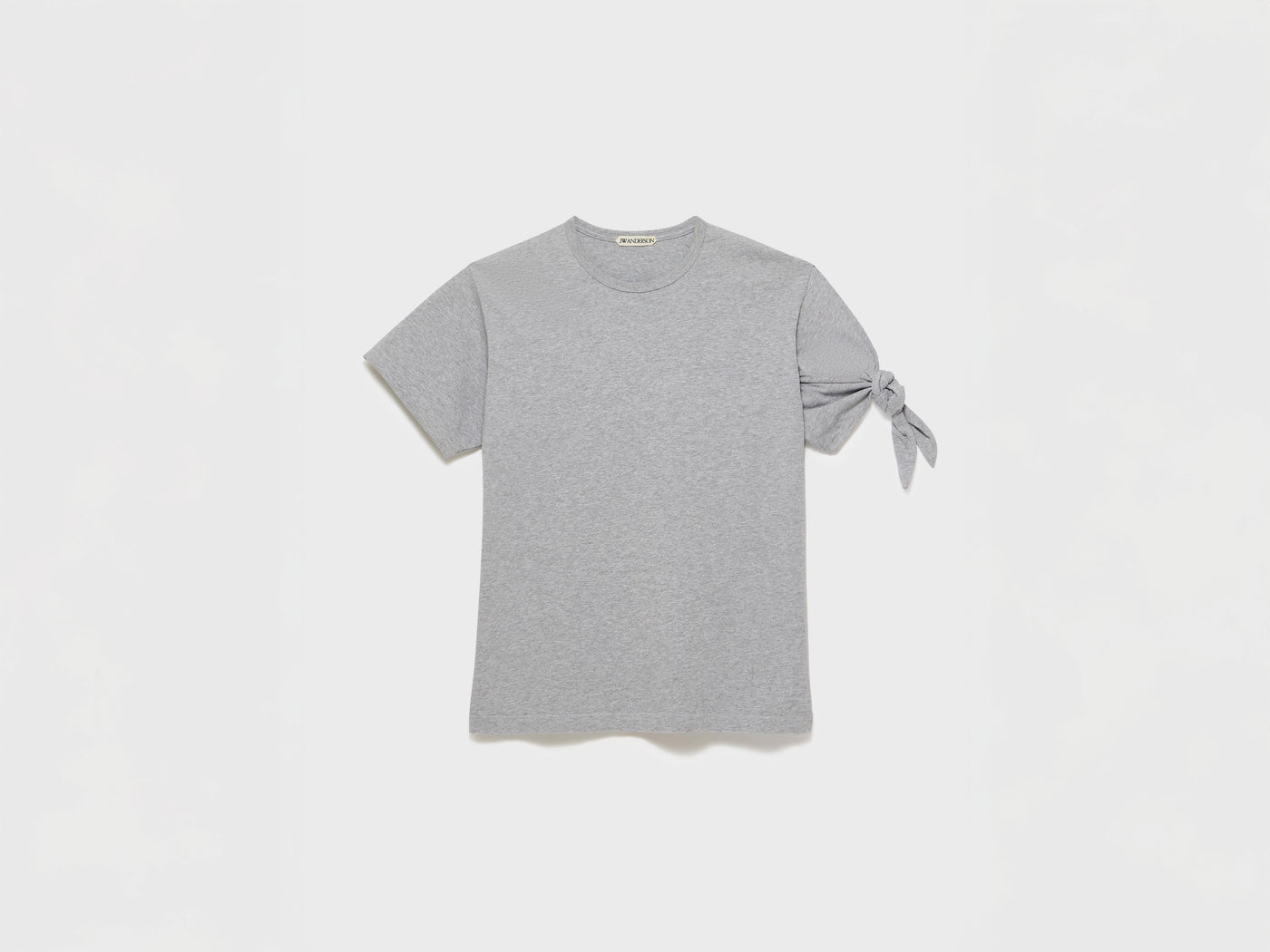 MENS KNOTTED SLEEVE T-SHIRT IN MID GREY MELANGE