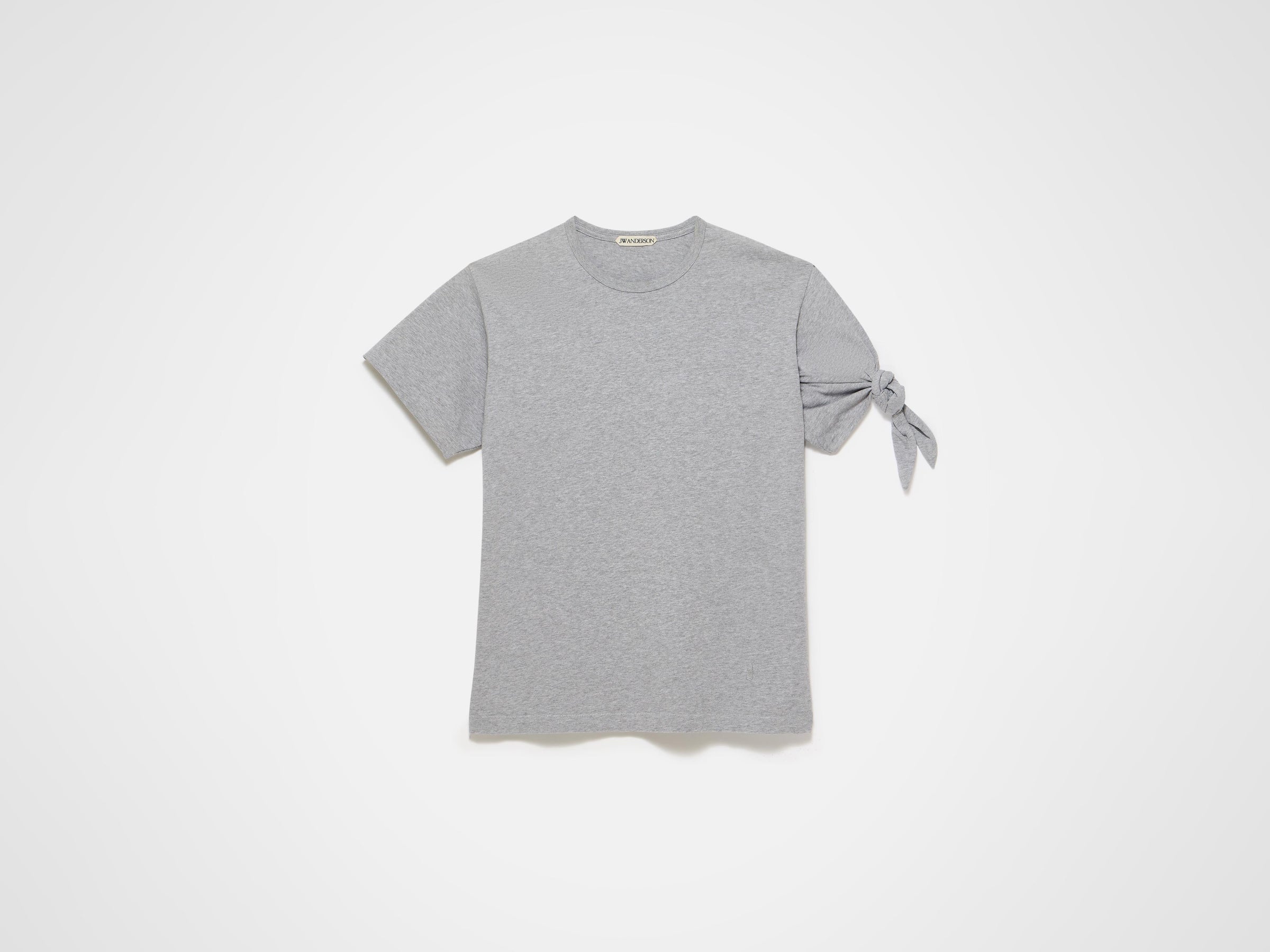 sleeve knot t shirt mid grey melange Product Front 6