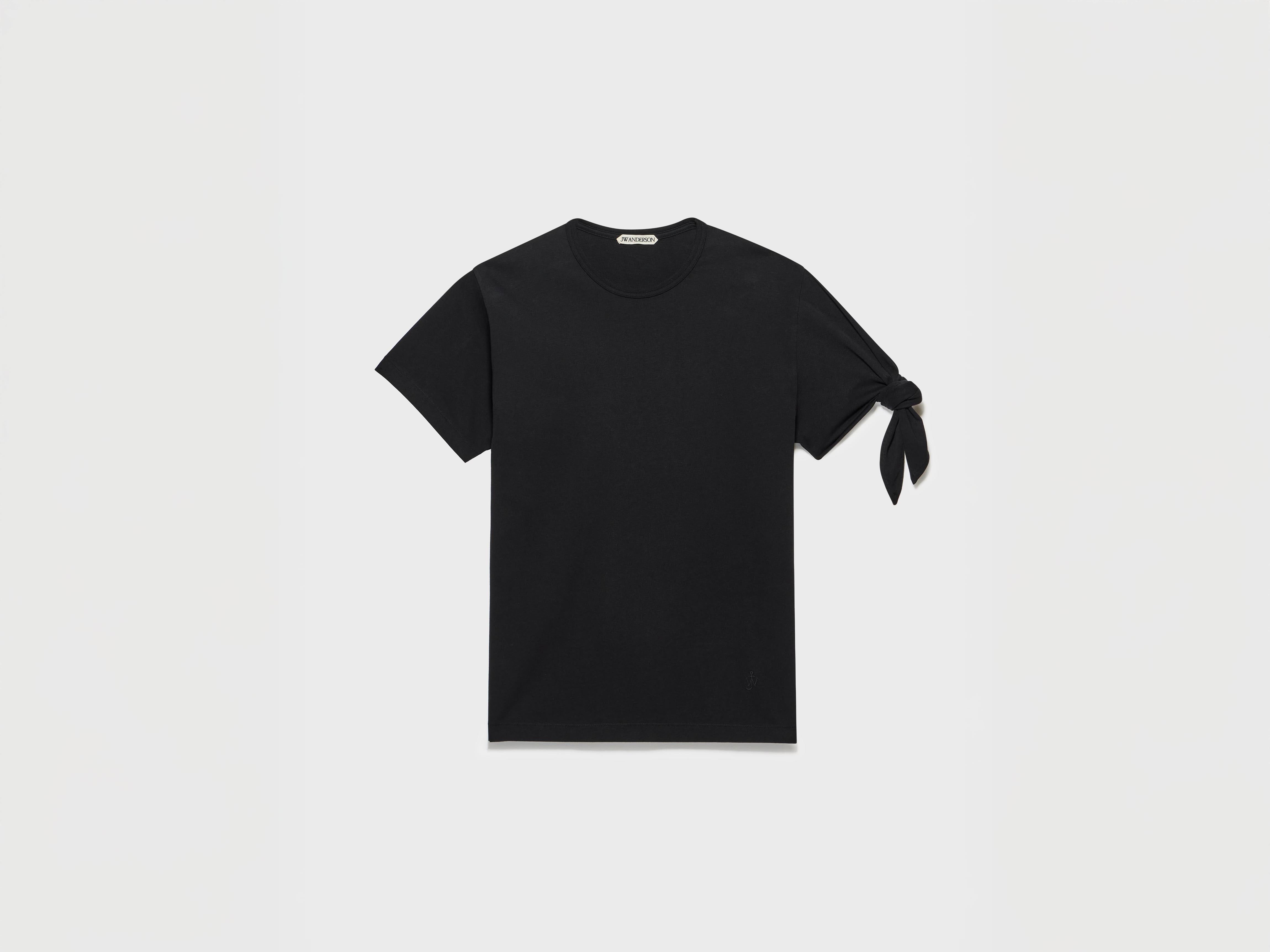 MENS KNOTTED SLEEVE T-SHIRT IN BLACK in BLACK JT0299PG1937999XXS