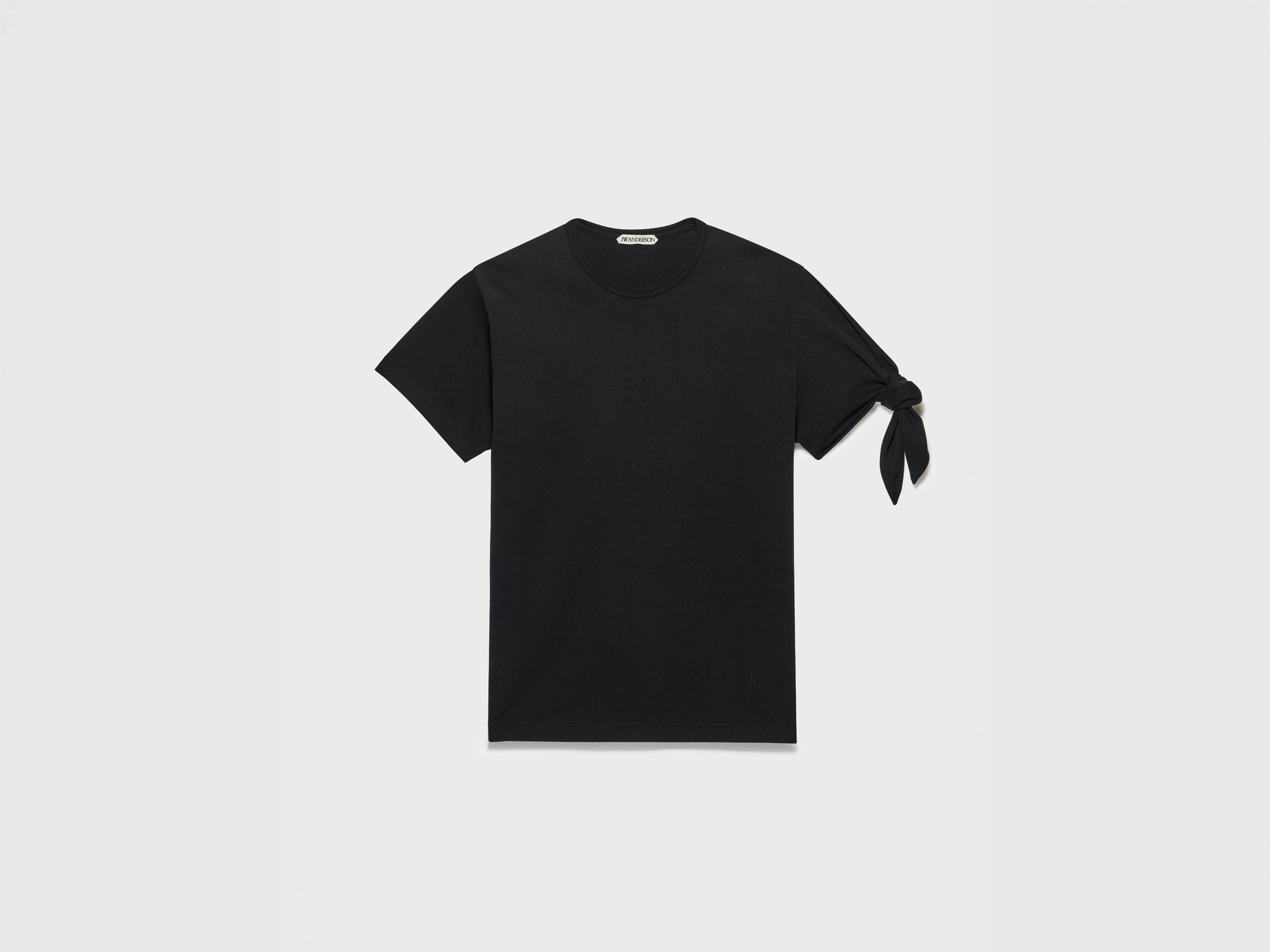 MENS KNOTTED SLEEVE T-SHIRT IN BLACK