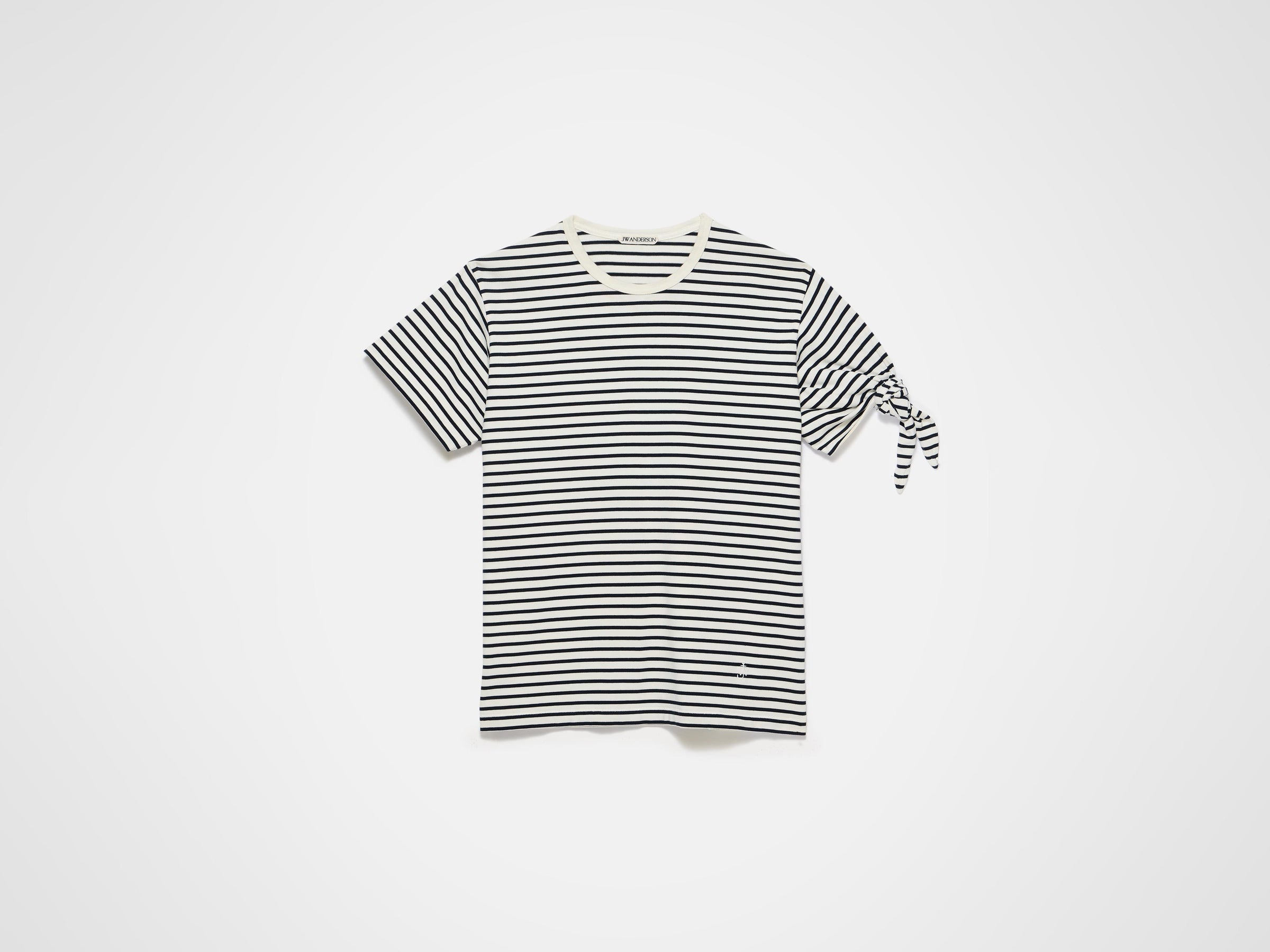 sleeve knot t shirt ecru navy 1 Product Front 4