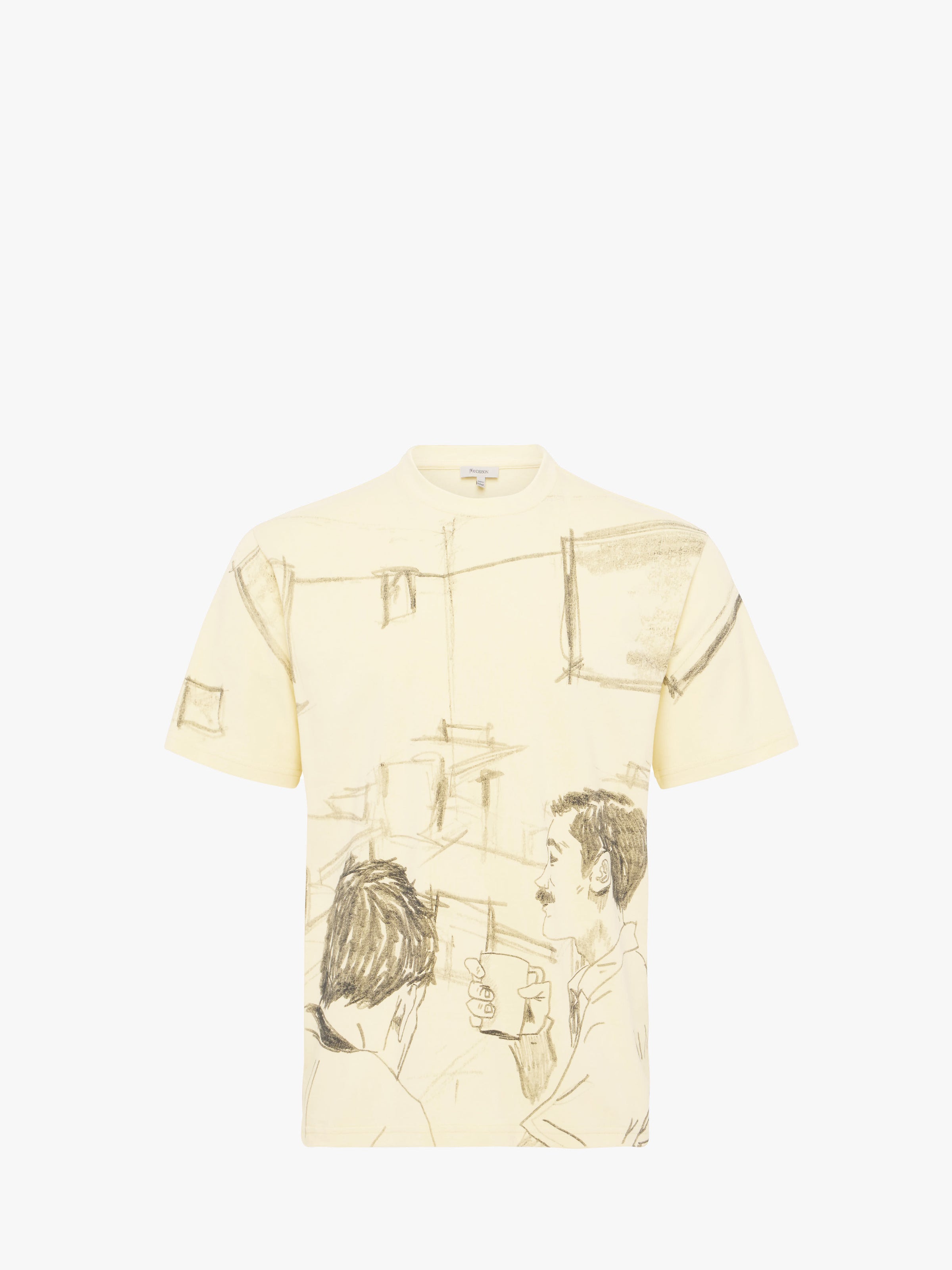 CL_CAFE SCENE ALLOVER PRINT T-SHIRT - BUTTERMILK_JT0302PG1510