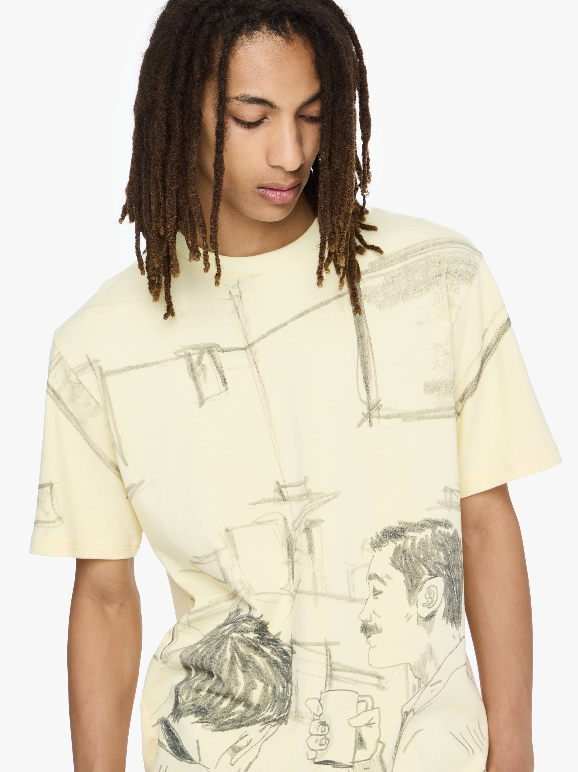 CAFE SCENE ALL-OVER PRINT T-SHIRT