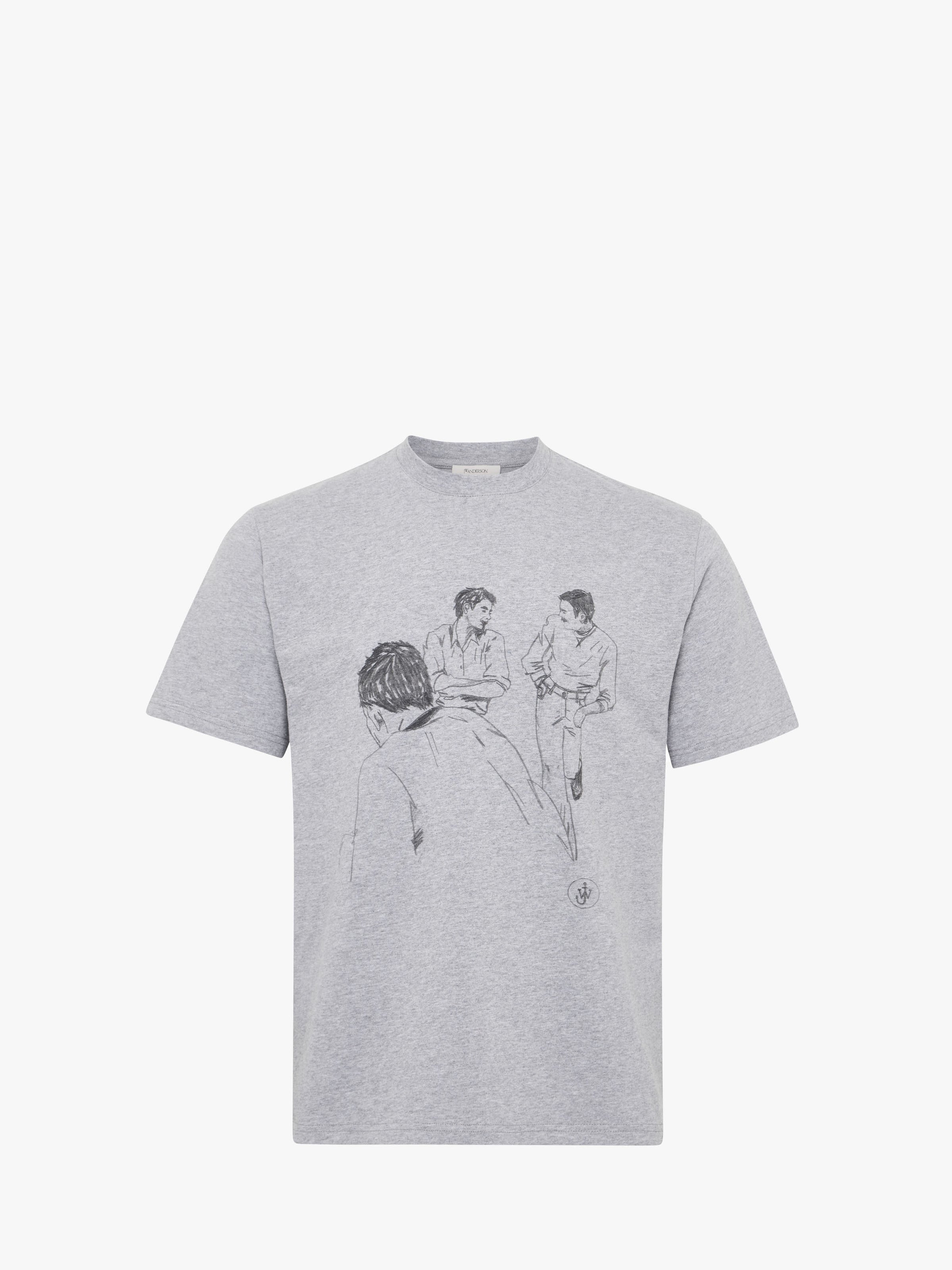 CL_CAFE SCENE PRINTED T-SHIRT - MID GREY MELANGE_JT0303PG1510