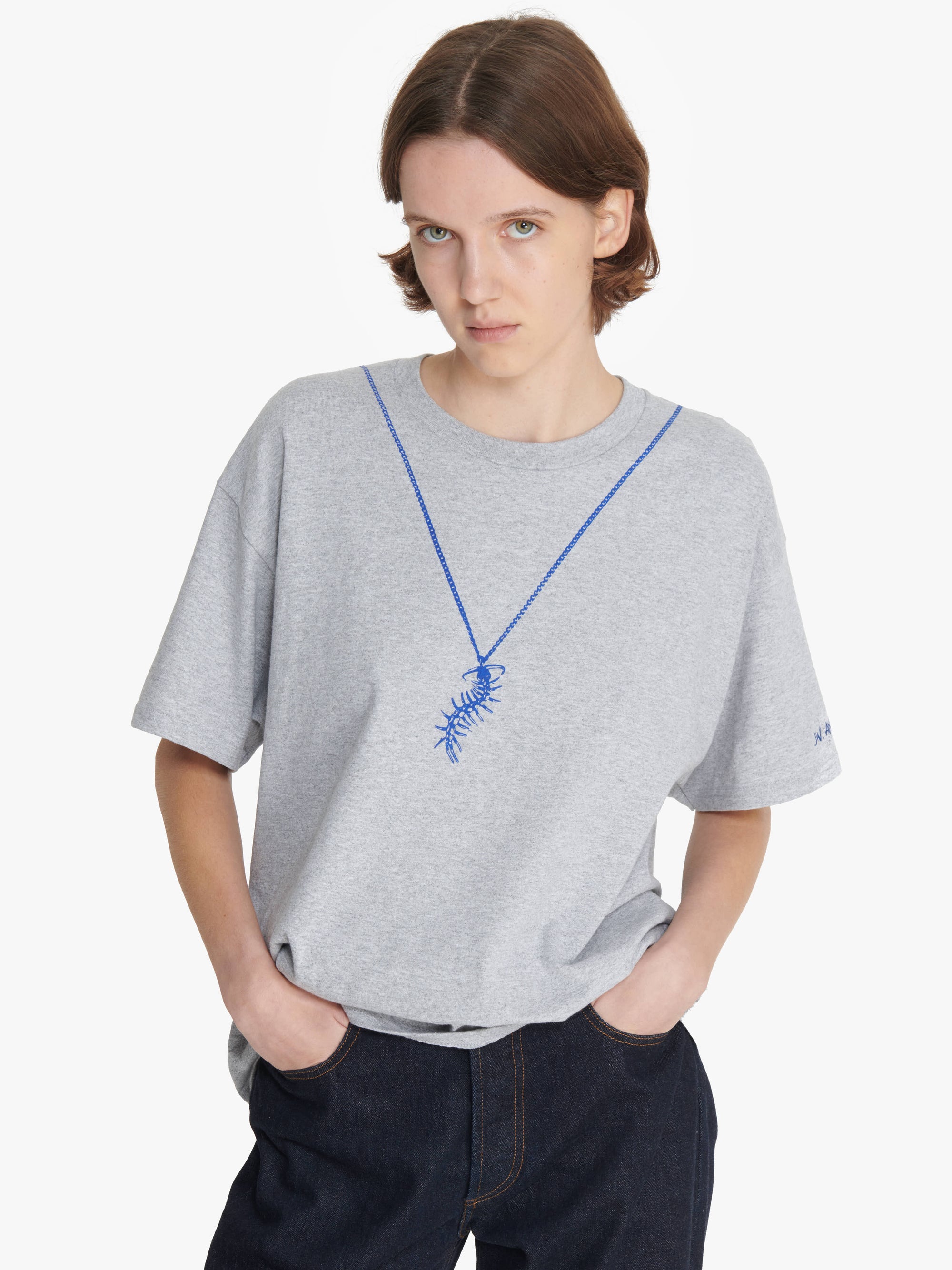 JW ANDERSON X QUEER T-SHIRT WITH NECKLACE PRINT