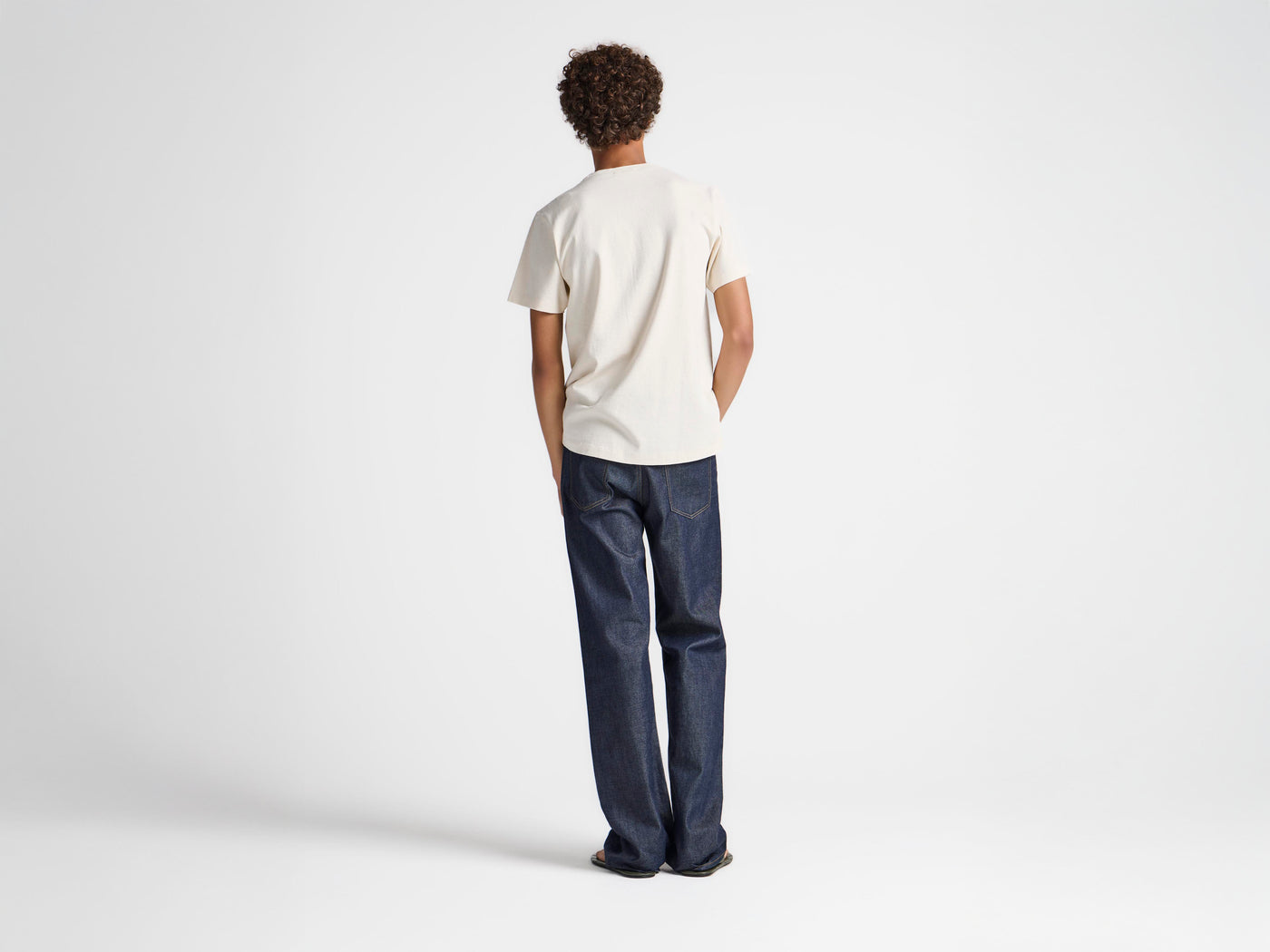 MENS CIRCULAR T-SHIRT IN ECRU