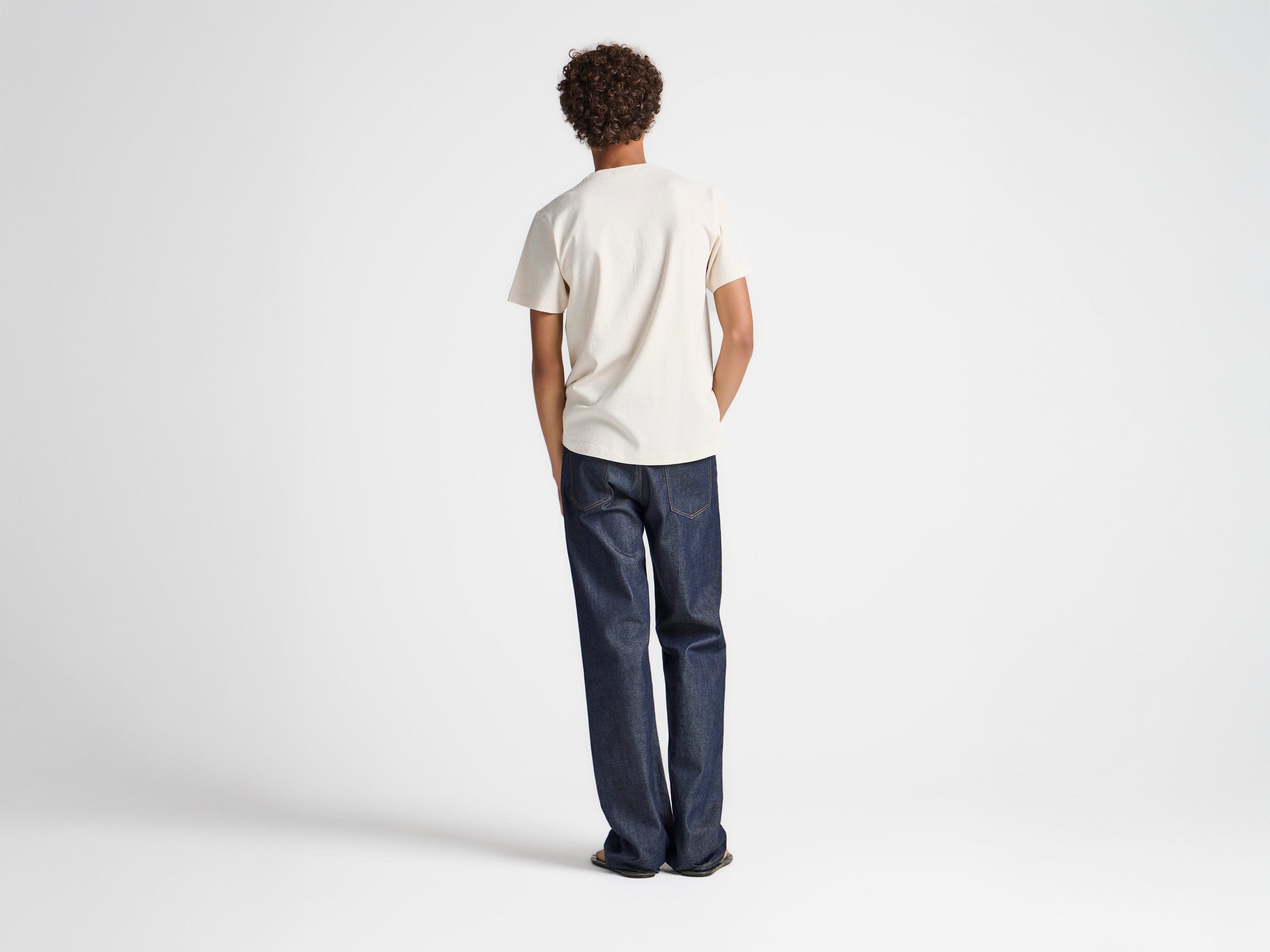 MENS CIRCULAR T-SHIRT IN ECRU
