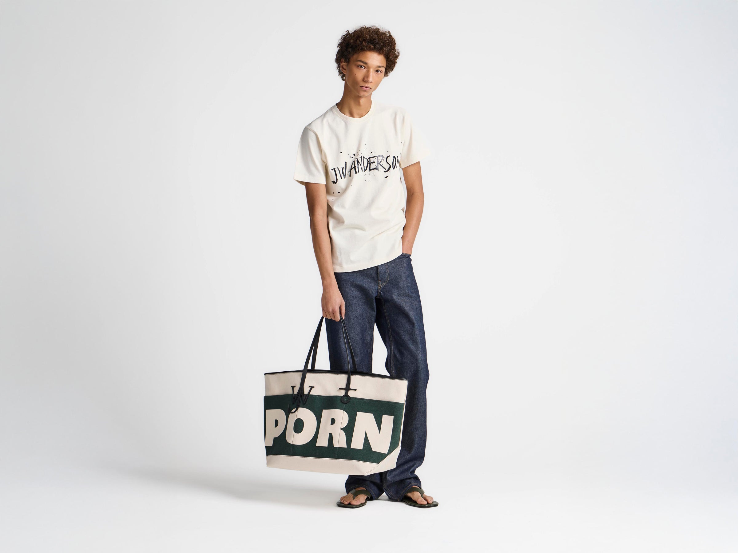 MENS CIRCULAR T-SHIRT IN ECRU